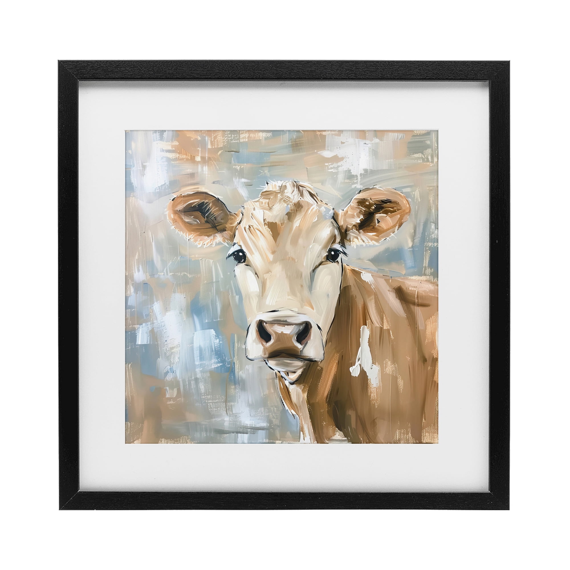 Stupell Industries The Brown Cow Abstract Black Framed Print Under Glass, design by Tina LeCour
