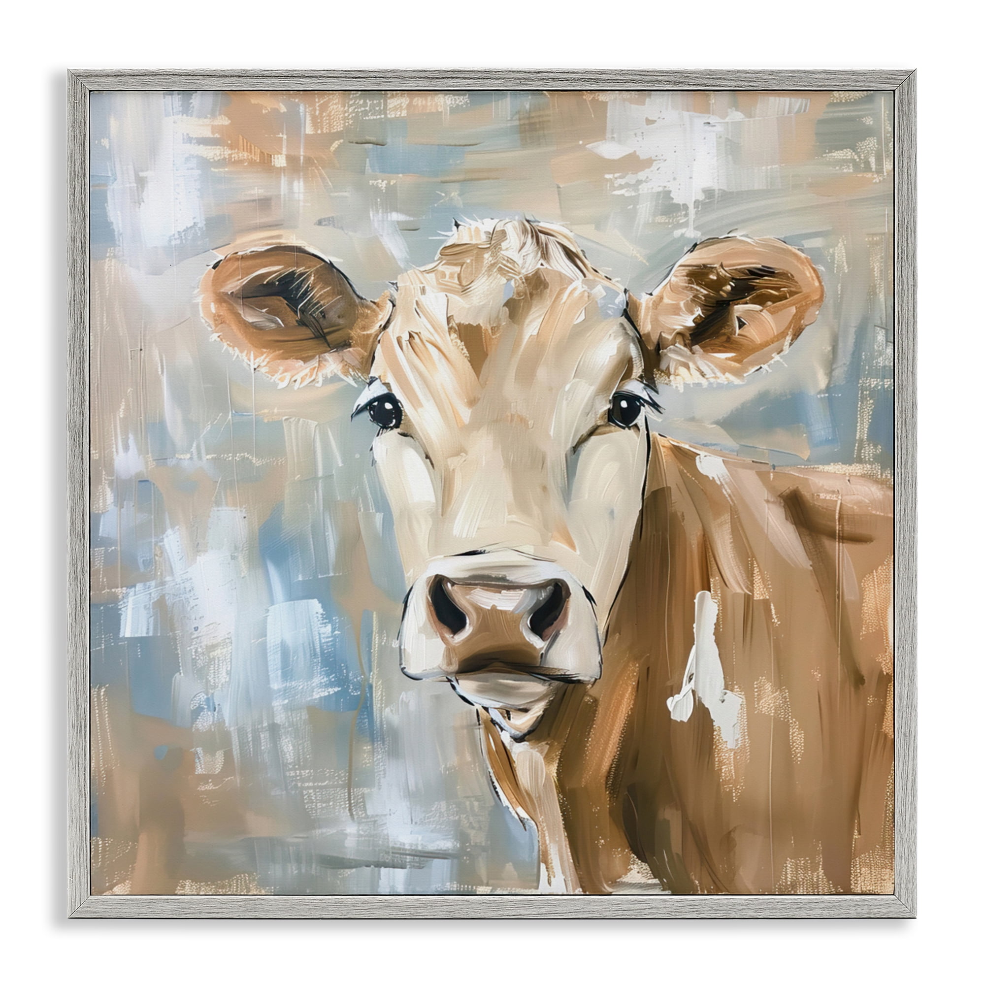 Stupell Industries The Brown Cow Abstract Gray Framed Giclee Art, design by Tina LeCour