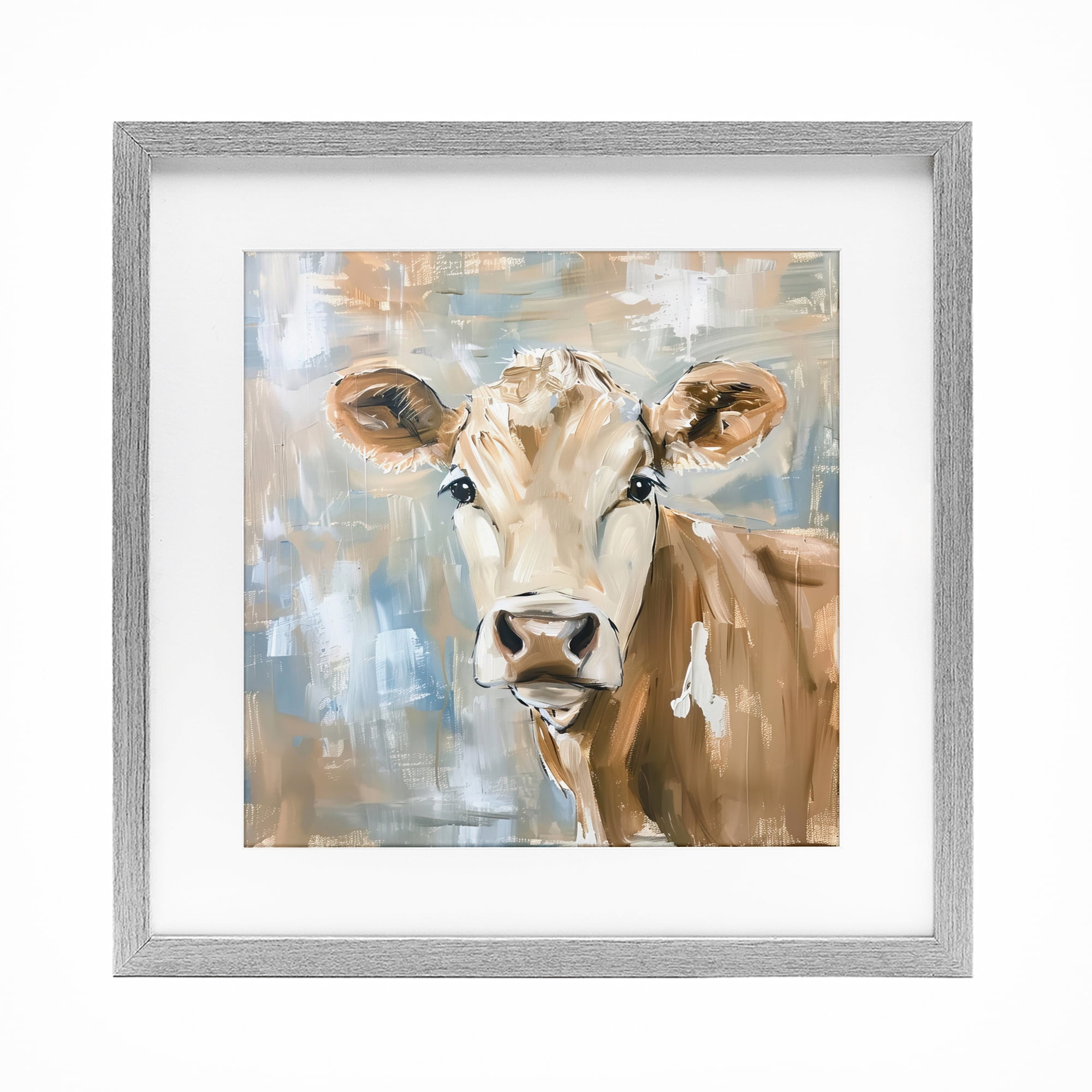 Stupell Industries The Brown Cow Abstract Gray Framed Print Under Glass, design by Tina LeCour