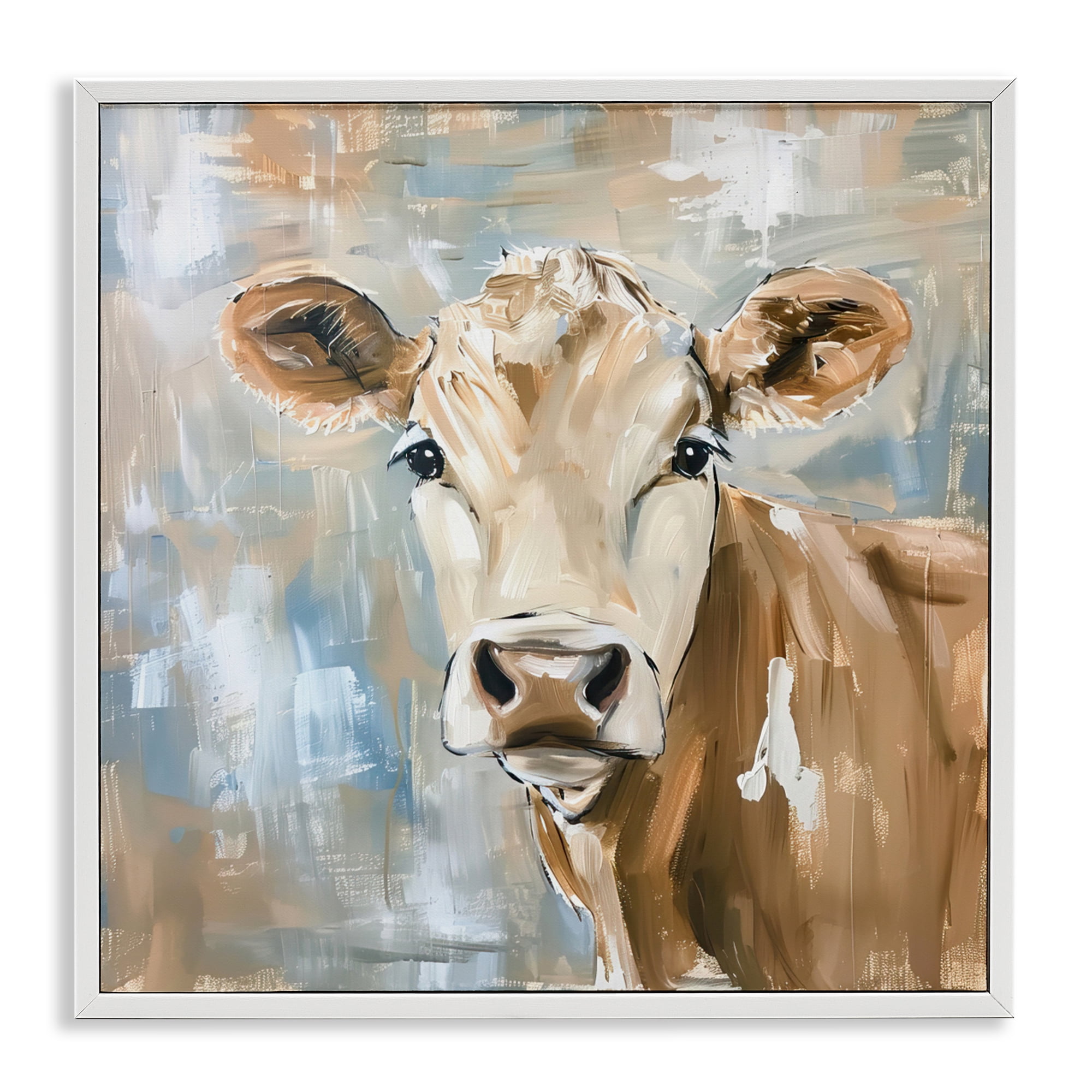 Stupell Industries The Brown Cow Abstract White Framed Giclee Art, design by Tina LeCour