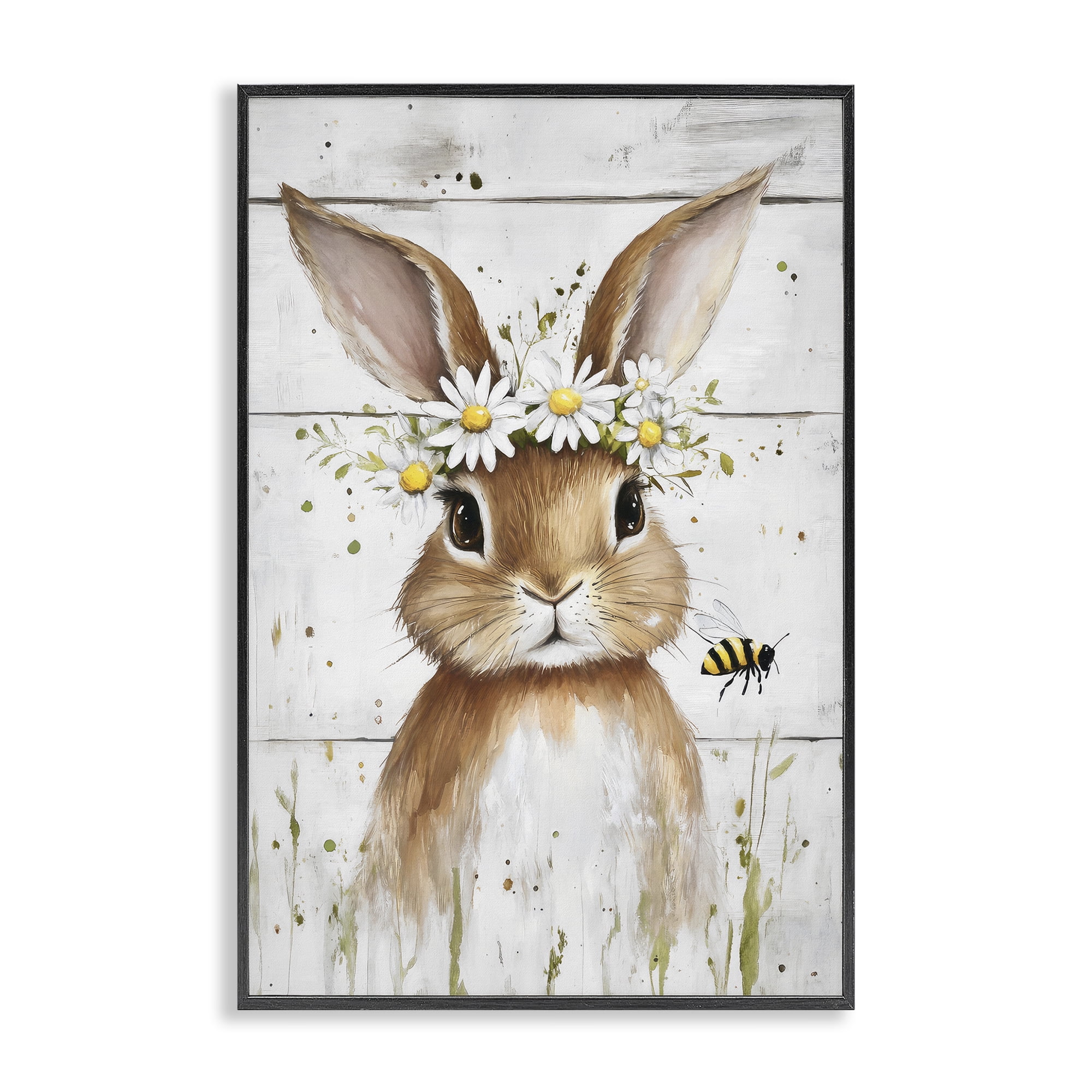 Stupell Industries The Bunny & The Bee Black Framed Giclee Art, design by Tina LeCour