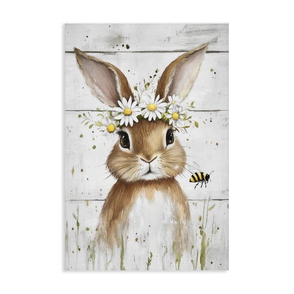 Stupell Industries Eclectic The Bunny & The Bee Canvas Art, 30 x 45, by Tina LeCour