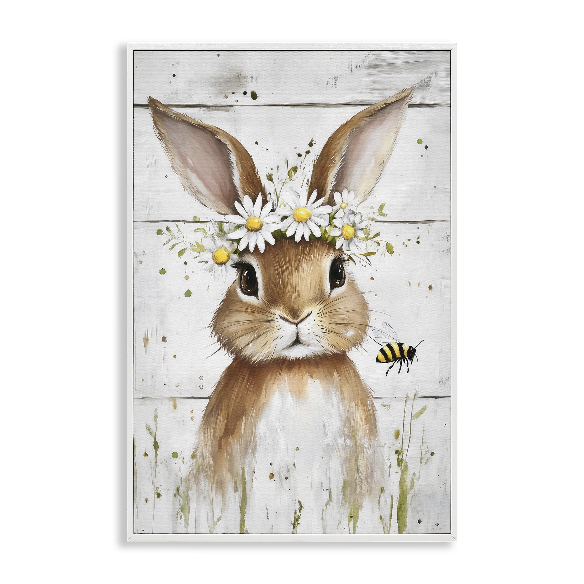 Stupell Industries The Bunny & The Bee White Framed Giclee Art, design by Tina LeCour