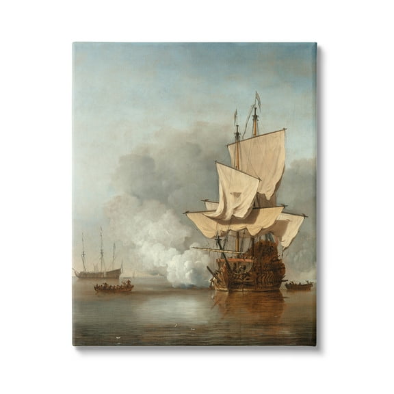 Stupell Industries The Canon Willem van de Velde Classic Painting Painting Gallery Wrapped Canvas Print Wall Art, Design by one1000paintings