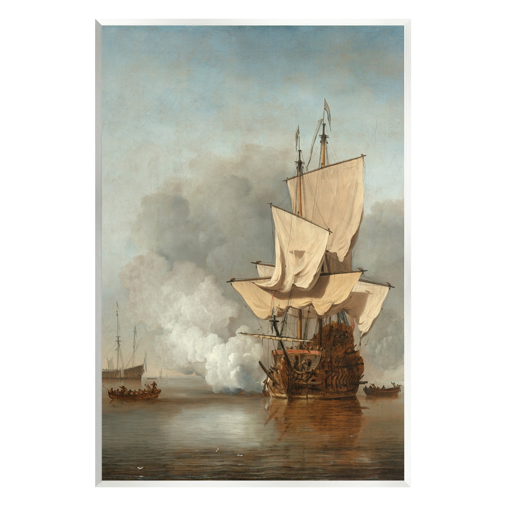 Stupell Industries The Canon Willem van de Velde Classic Painting Painting Unframed Art Print Wall Art, Design by one1000paintings