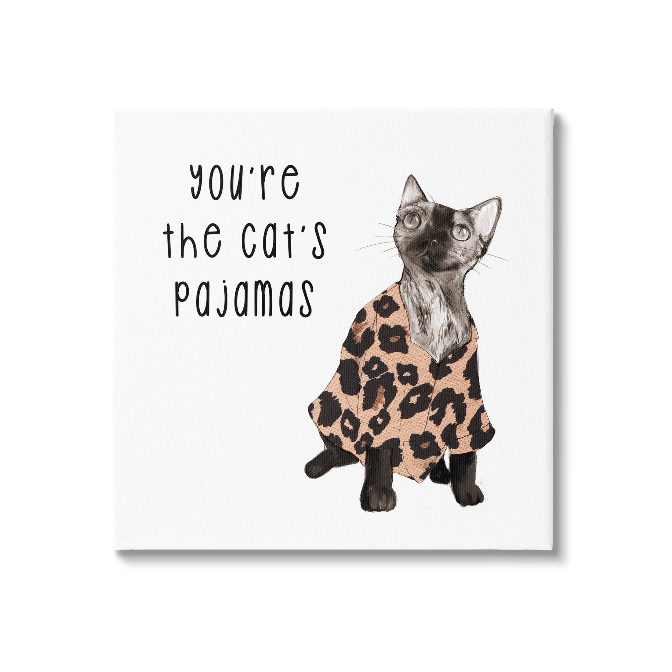 Stupell Industries The Cat's Pajamas Humor Graphic Art Gallery Wrapped Canvas Print Wall Art, Design by Lil' Rue