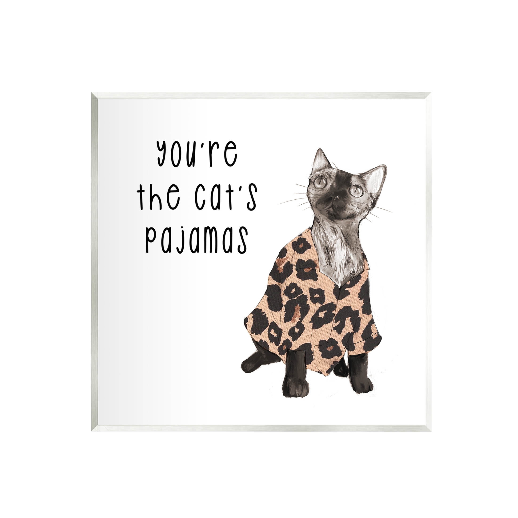 Stupell Industries The Cat's Pajamas Humor Graphic Art Unframed Art Print Wall Art, Design by Lil' Rue