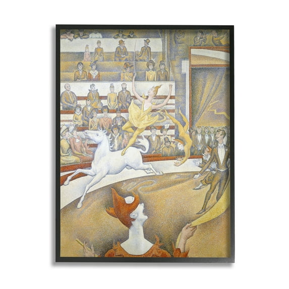 Stupell Industries The Circus Classic Painting George Seurat Performance Portrait Painting Black Framed Art Print Wall Art, Design by one1000paintings