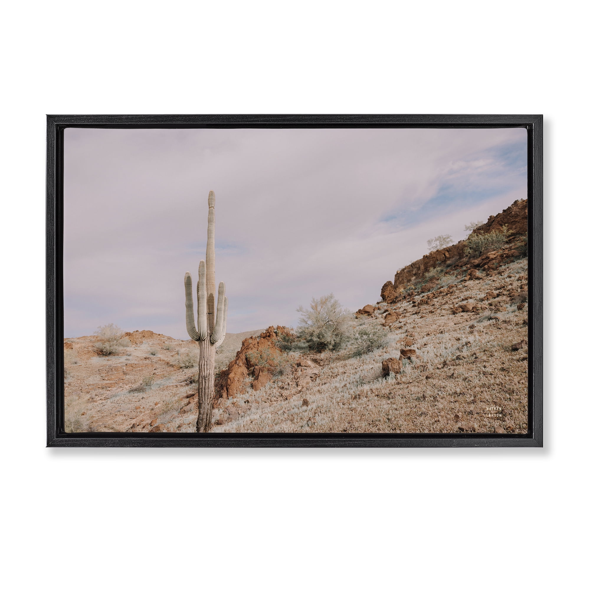 Stupell Industries The Climb Desertscape Landscape & Nature Photography Black Floater Framed Canvas Art Print Wall Art, 25 x 17