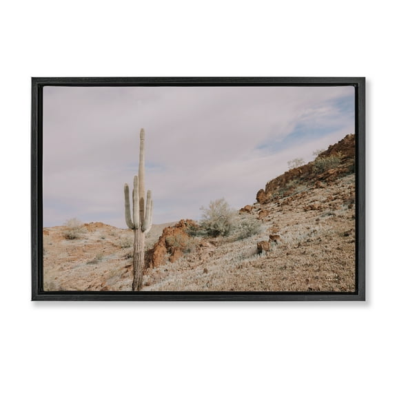 Stupell Industries The Climb Desertscape Landscape & Nature Photography Black Floater Framed Canvas Art Print Wall Art, 25 x 17