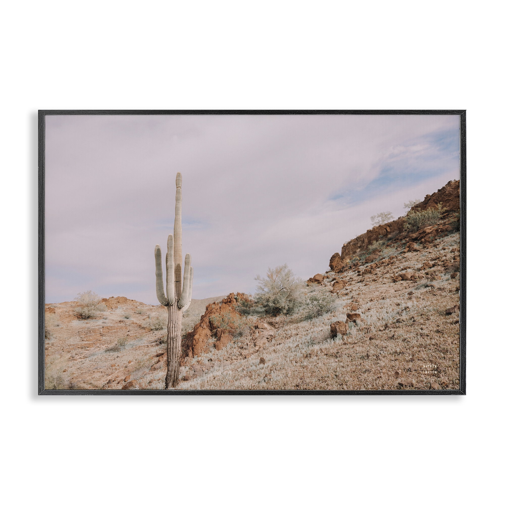 Stupell Industries The Climb Desertscape Landscape & Nature Photography Black Framed Art Print Wall Art, 24 x 16
