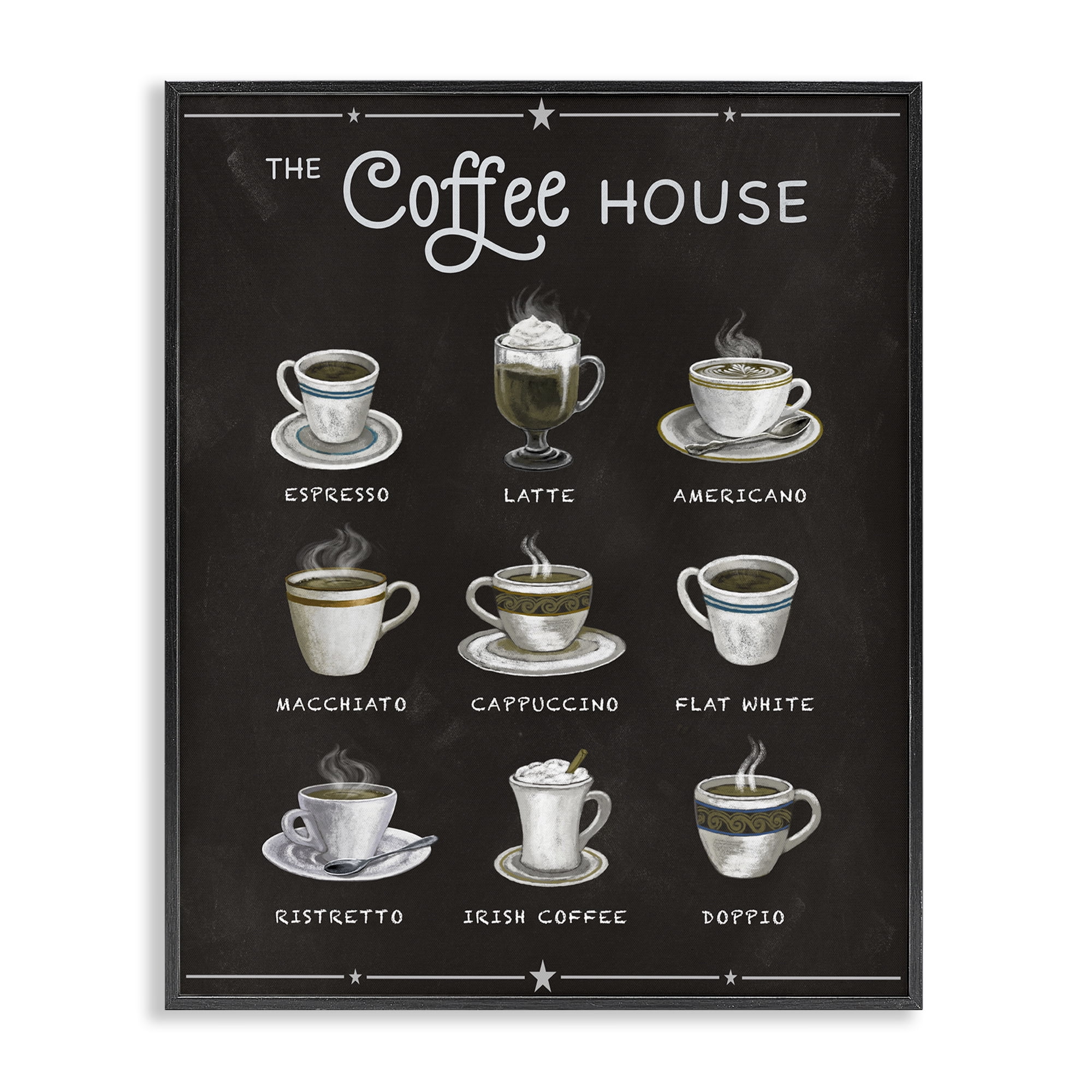 Stupell Industries The Coffee House Menu Black Framed Giclee Art, design by Conrad Knutsen