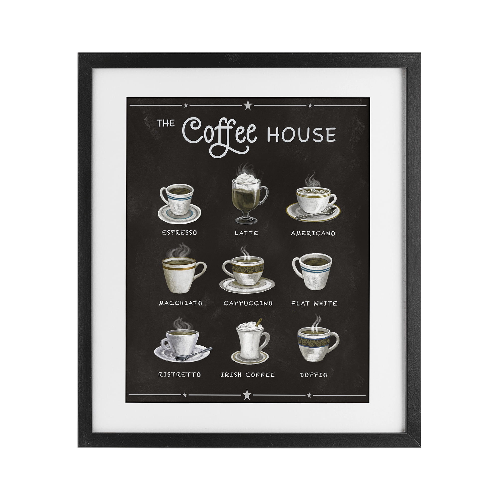 Stupell Industries The Coffee House Menu Black Framed Print Under Glass, design by Conrad Knutsen