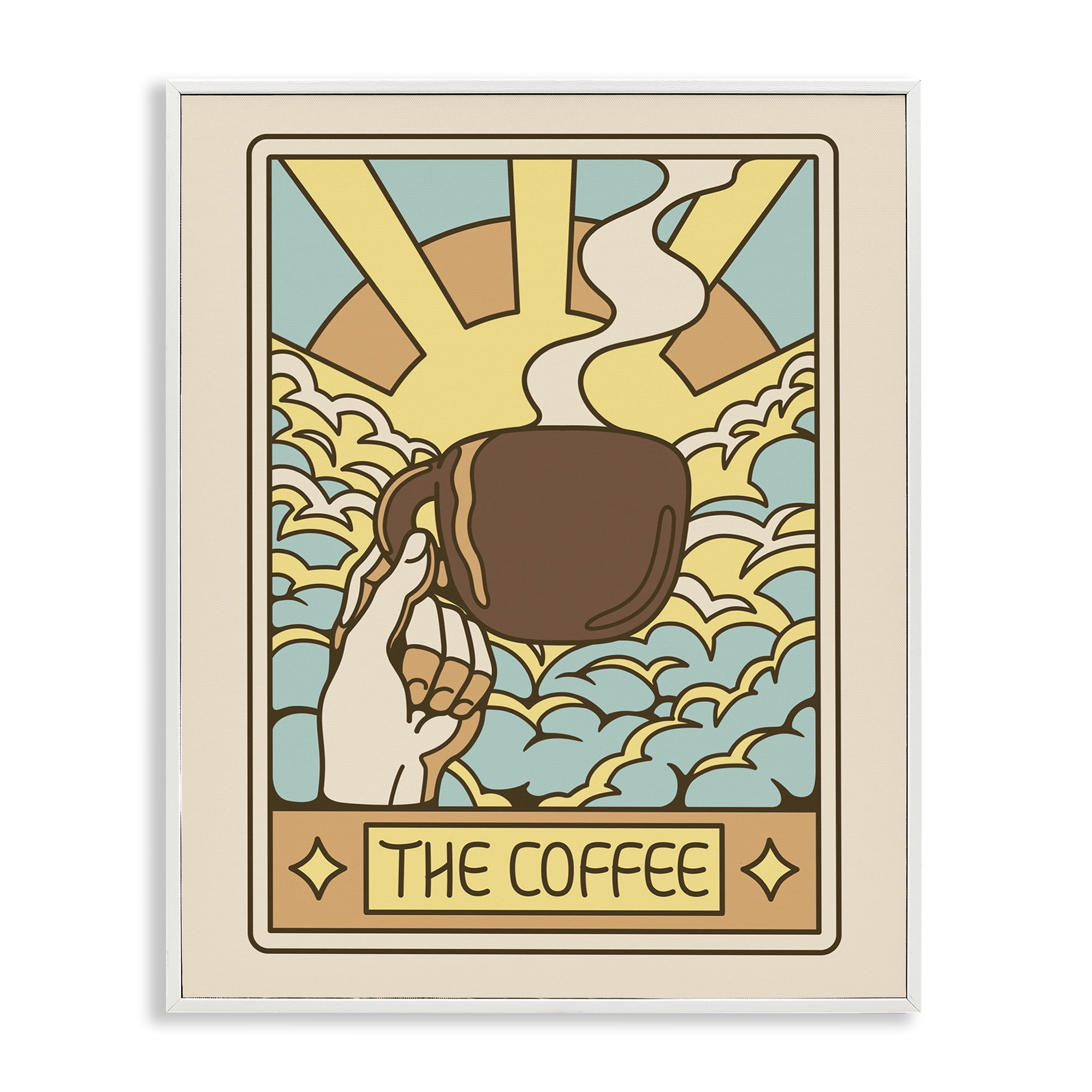 Stupell Industries The Coffee Muted Tarot White Framed Giclee Art, design by Tobe Fonseca