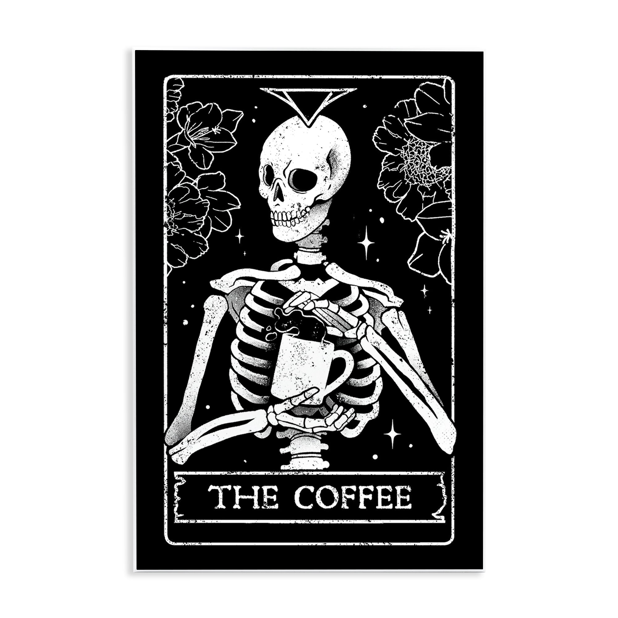 Stupell Industries The Coffee Skeleton Tarot Wall Plaque Art, design by EduEly Designs