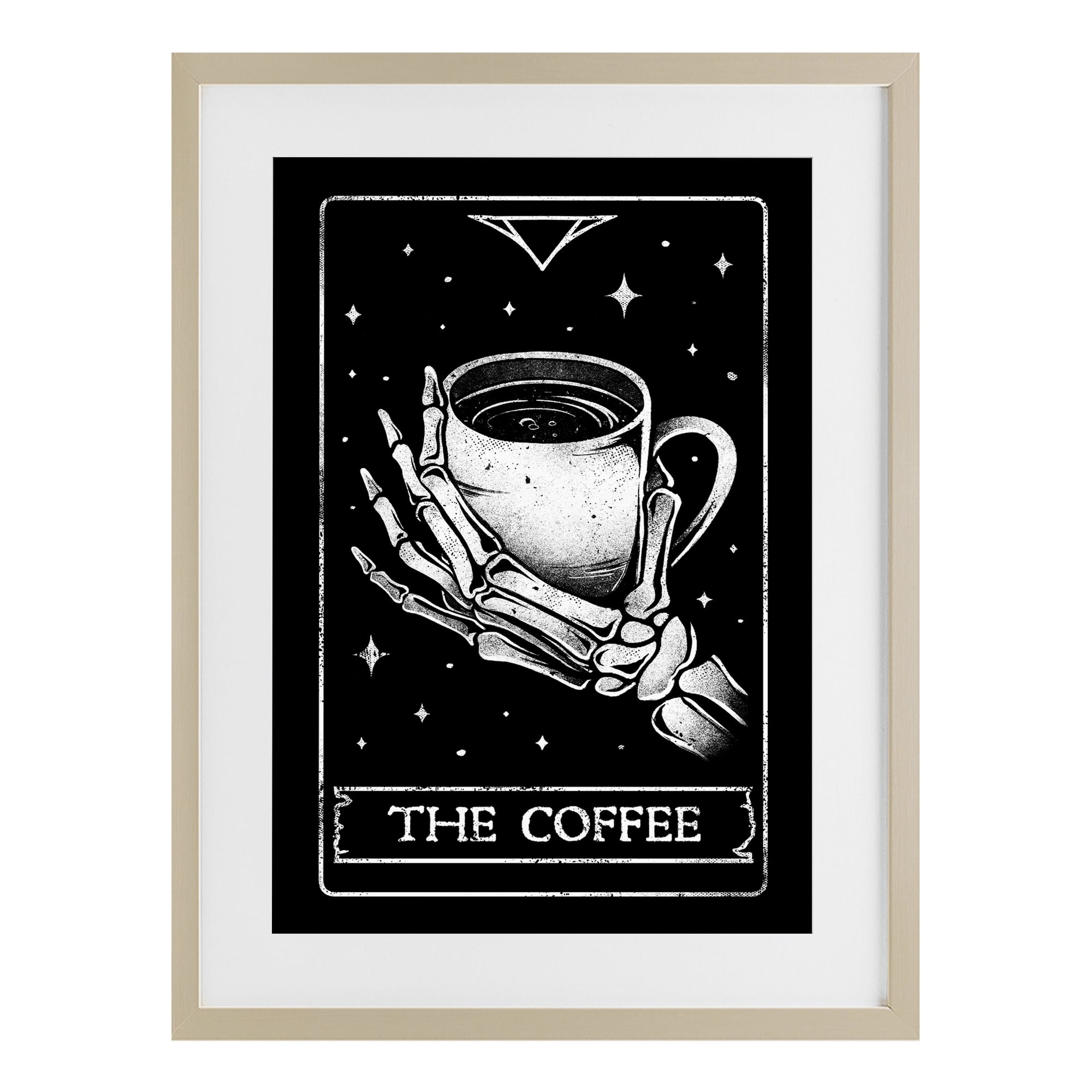Stupell Industries The Coffee Tarot Card Birch Framed Print Under Glass, design by EduEly Designs