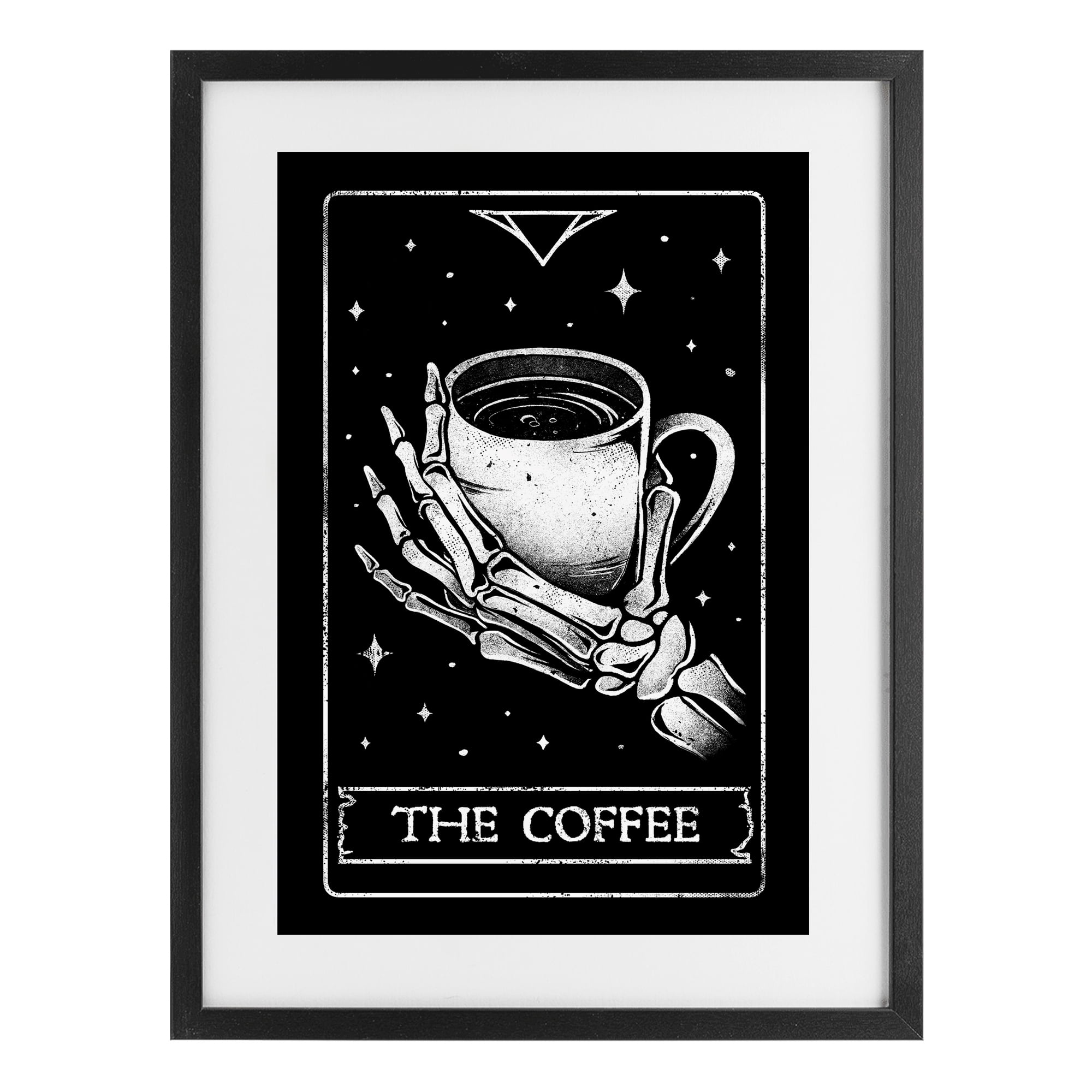 Stupell Industries The Coffee Tarot Card Black Framed Print Under Glass, design by EduEly Designs