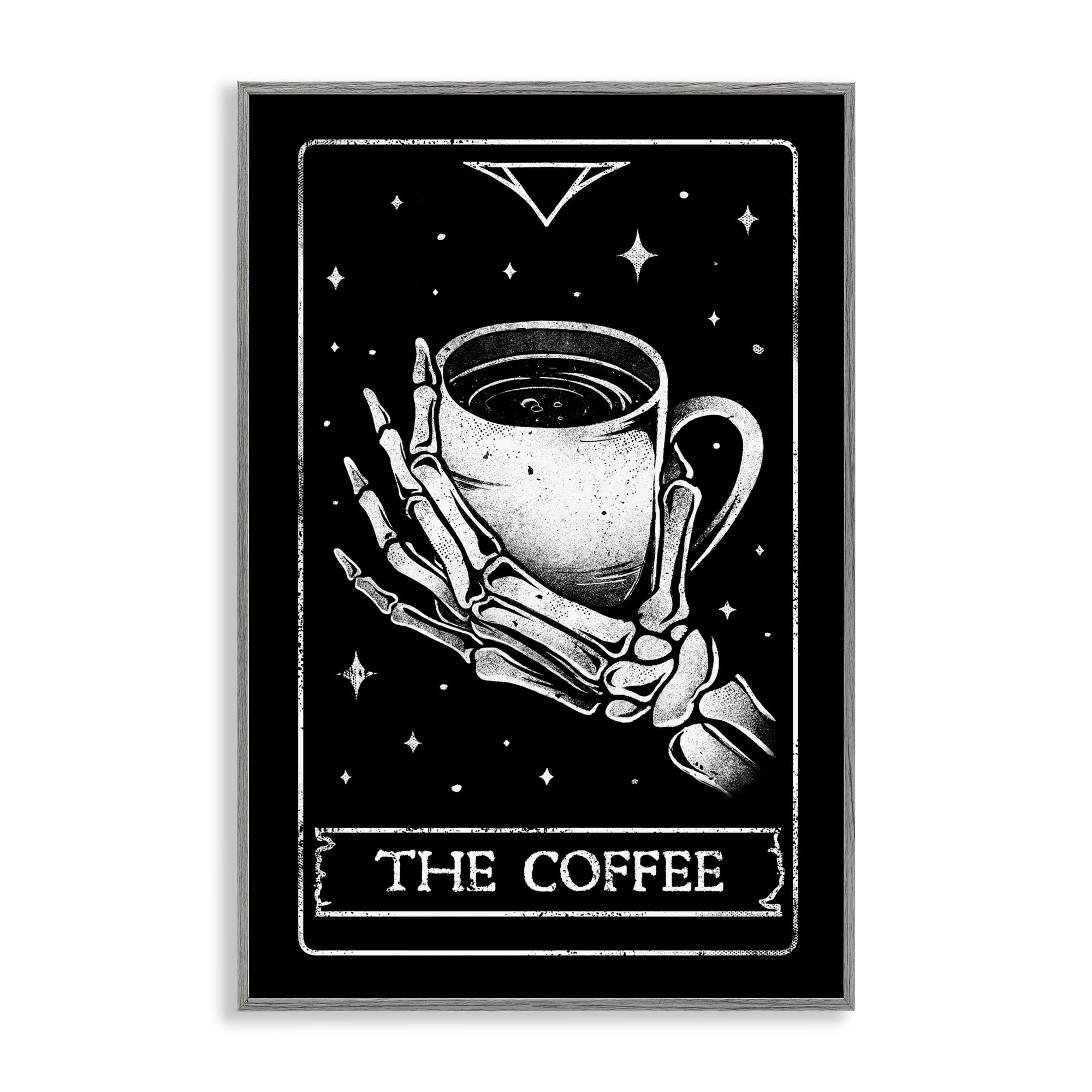 Stupell Industries The Coffee Tarot Card Gray Framed Giclee Art, design by EduEly Designs