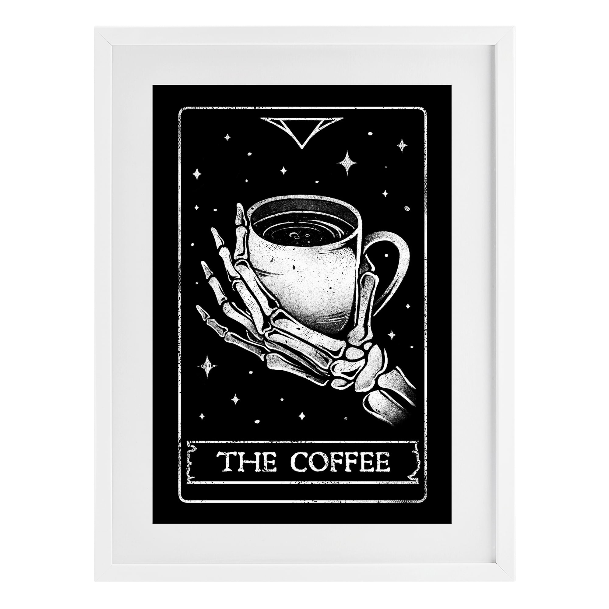 Stupell Industries The Coffee Tarot Card White Framed Print Under Glass, design by EduEly Designs