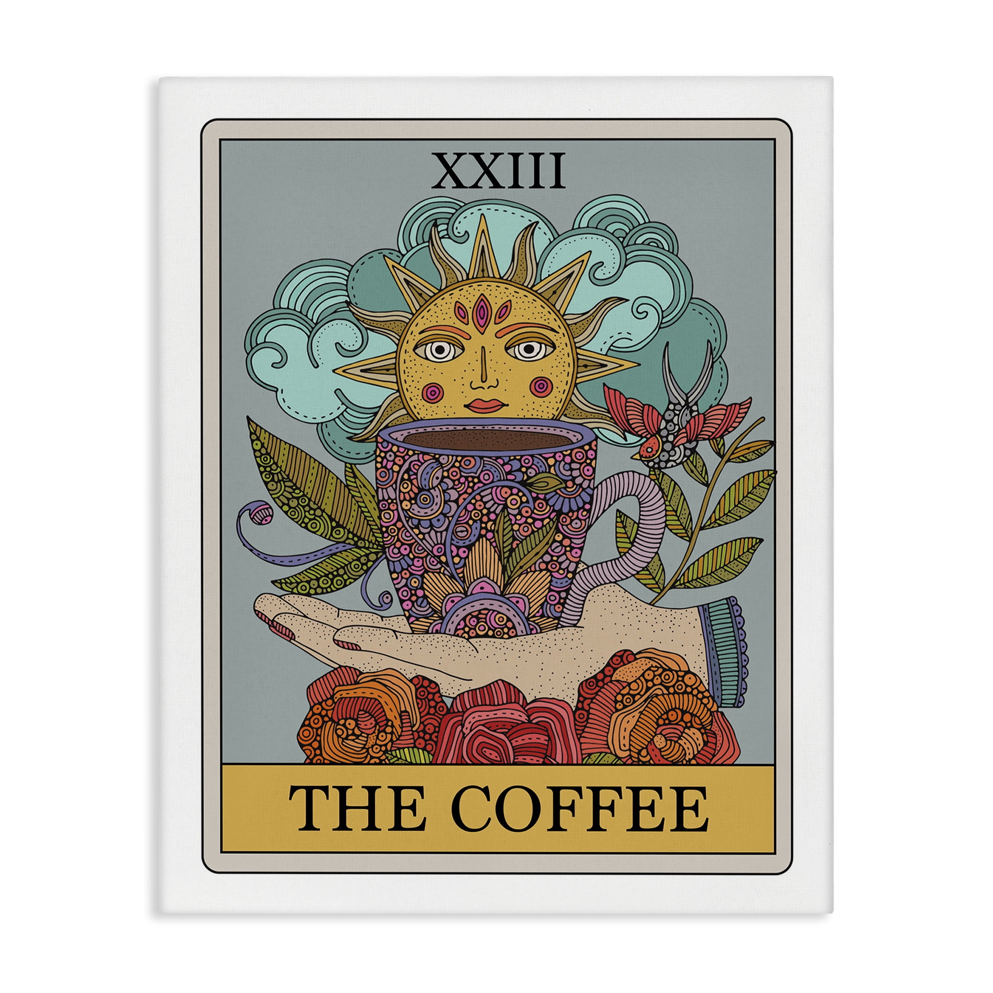Stupell Industries The Coffee Tarot Food & Beverage Painting Gallery Wrapped Canvas Art Print Wall Art, 24 x 30