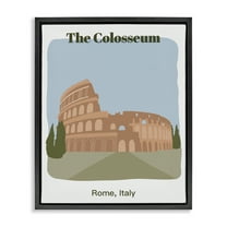 Stupell Industries The Colosseum Architecture Town & City Painting Black Floater Framed Art Print Wall Art, 17 x 21
