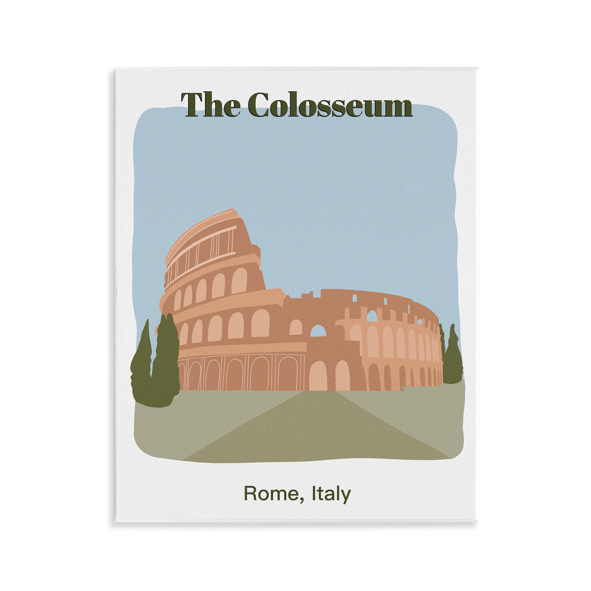 Stupell Industries The Colosseum Architecture Town & City Painting Unframed Art Print Wall Art, 11 x 14