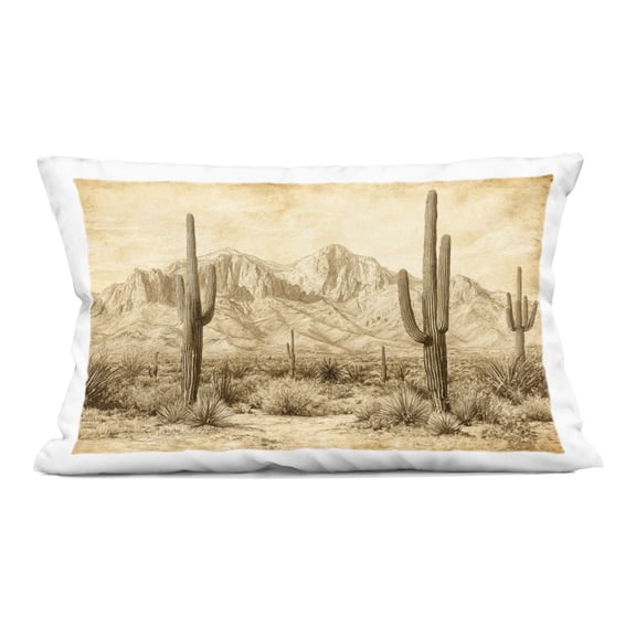 Stupell Industries The Desert Sepia Landscape Decorative Printed Throw Pillow, design by Petal Prints Design