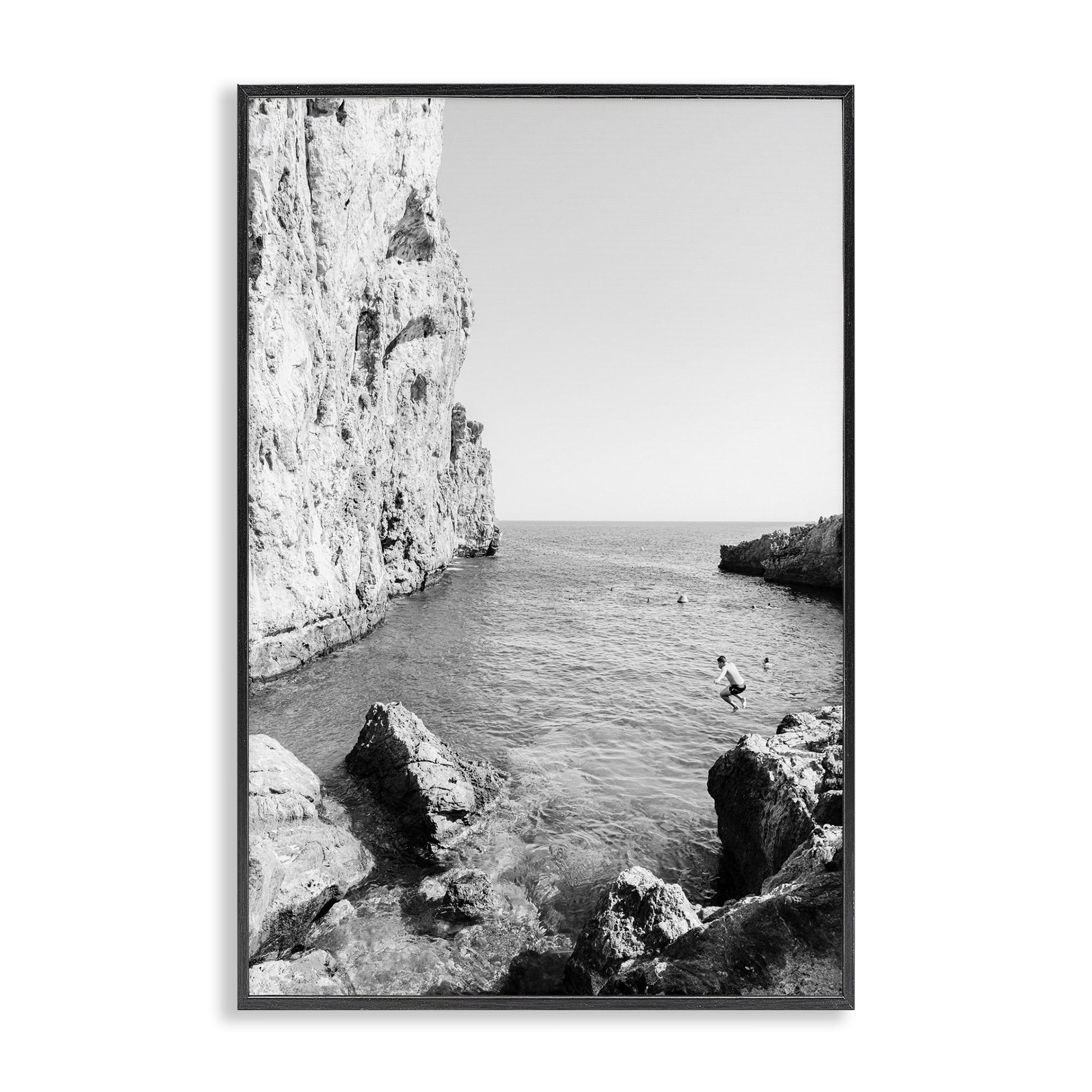Stupell Industries The Dive Cove Coastal Photography Black Framed Art Print Wall Art, 16 x 24