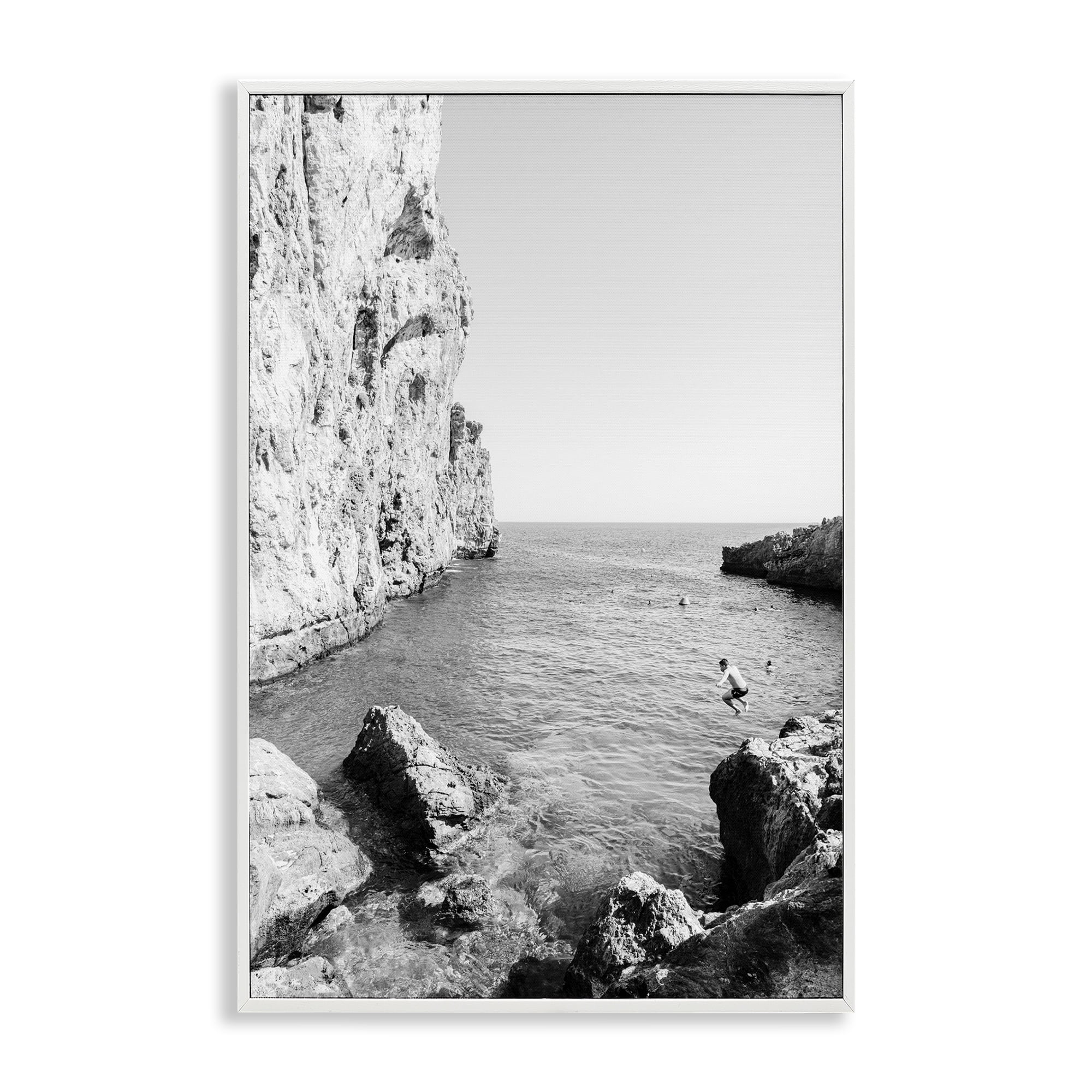 Stupell Industries The Dive Cove Coastal Photography White Framed Art Print Wall Art, 16 x 24