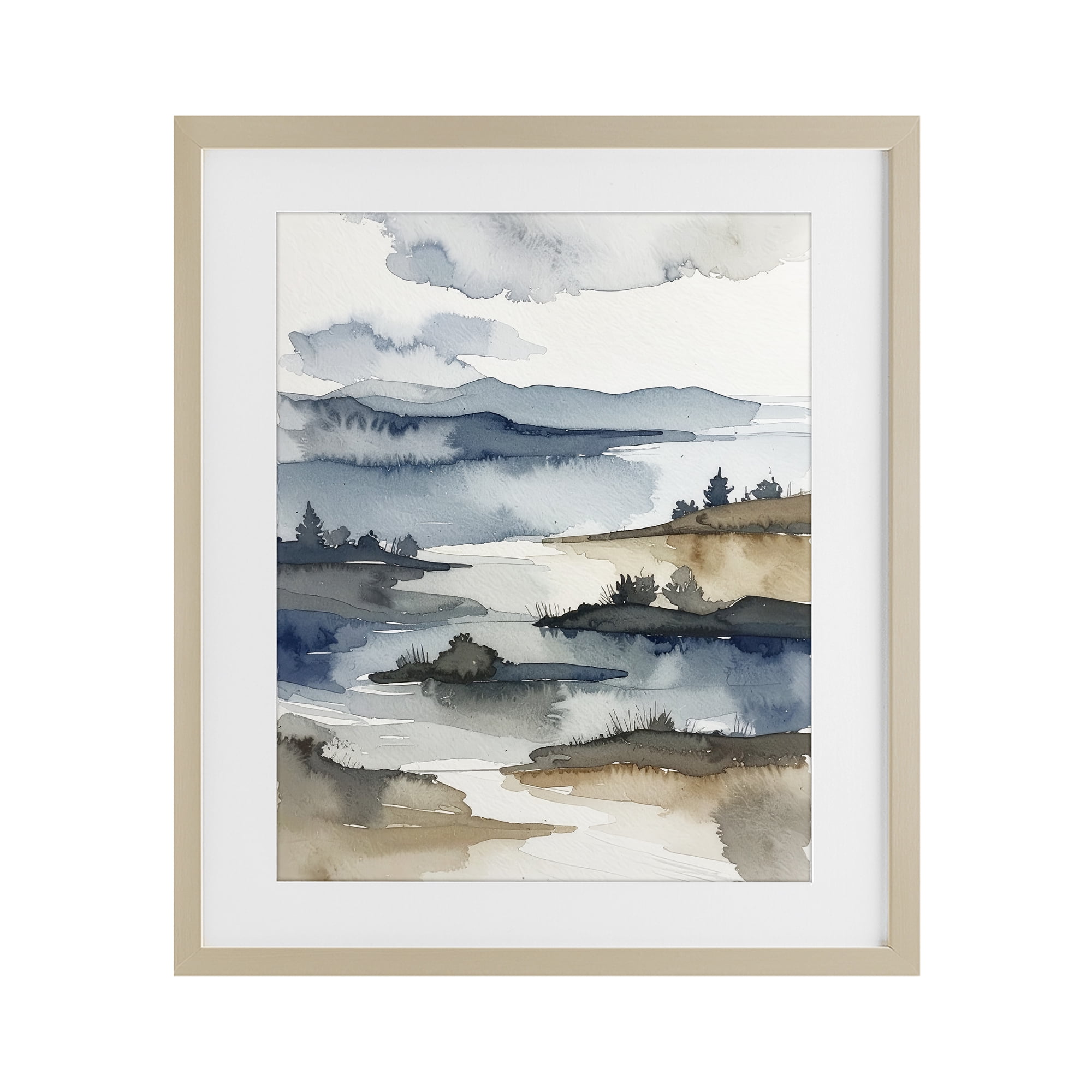 Stupell Industries The Flow Of Water Birch Framed Print Under Glass, design by Alonza Saunders