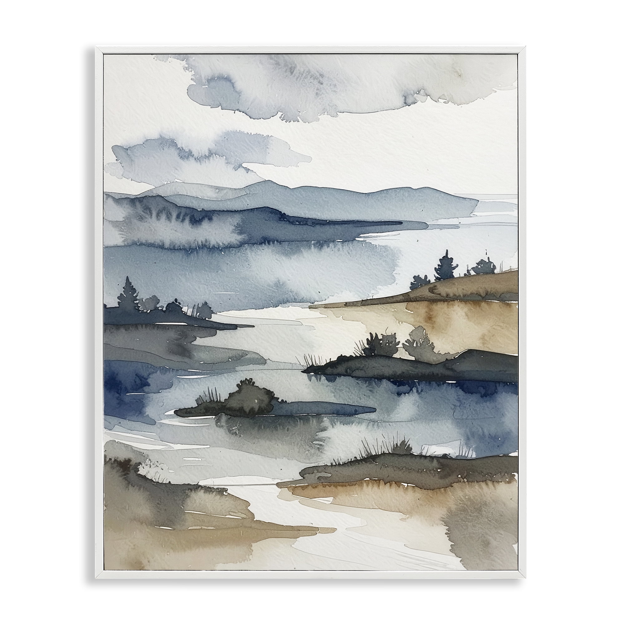 Stupell Industries The Flow Of Water White Framed Giclee Art, design by Alonza Saunders