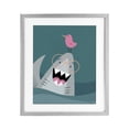 thumbnail image 1 of Stupell Industries Cottage The Friendliest Shark Gray Framed Print Under Glass, 13 x 16, by Rachel Nieman, 1 of 8