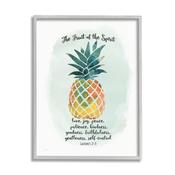 Stupell Industries The Fruit of the Spirit Multicolored Pineapple, 24 x 30,Design by Jo Moulton