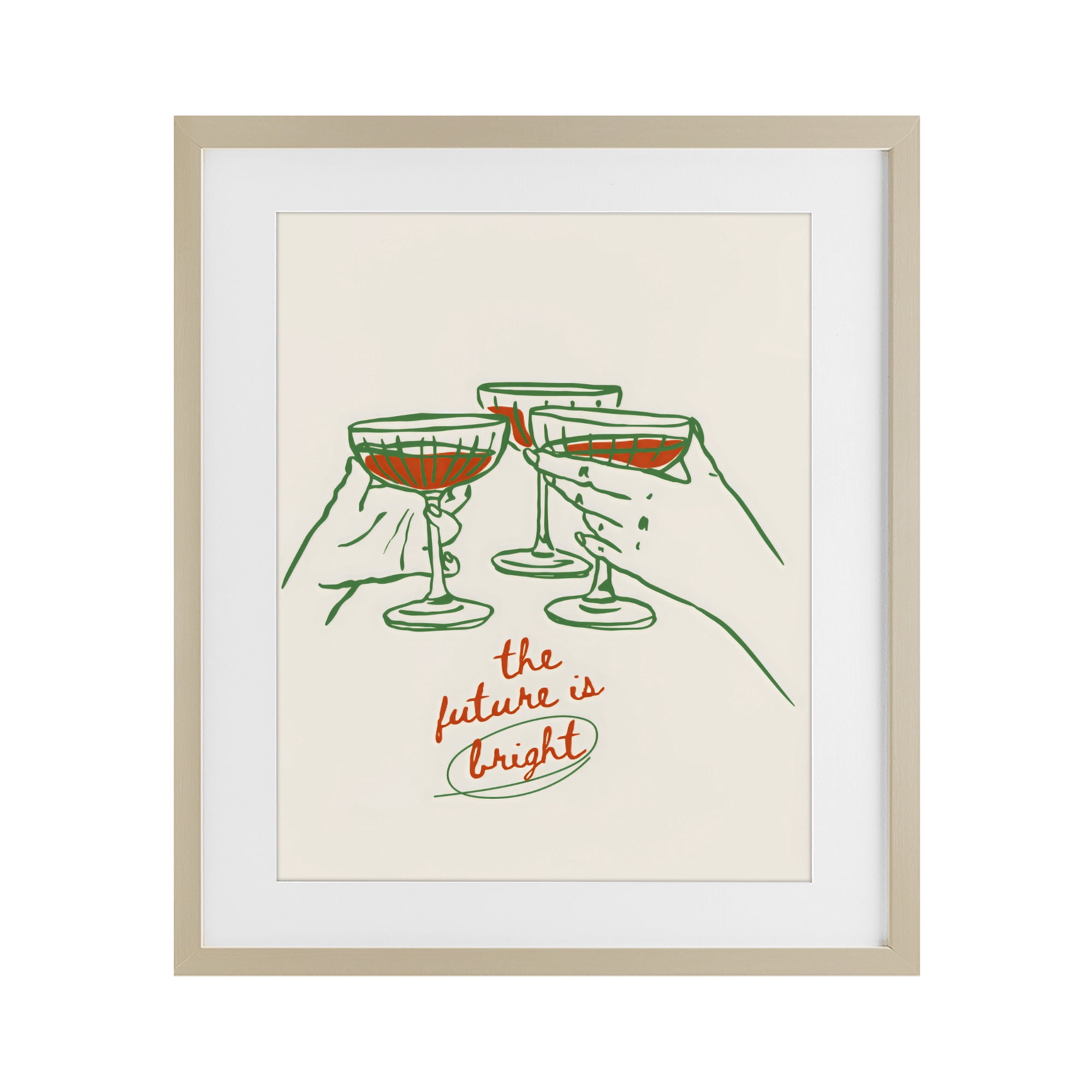 Stupell Industries The Future Is Bright Toast Birch Framed Print Under Glass, design by The Prints Vibe