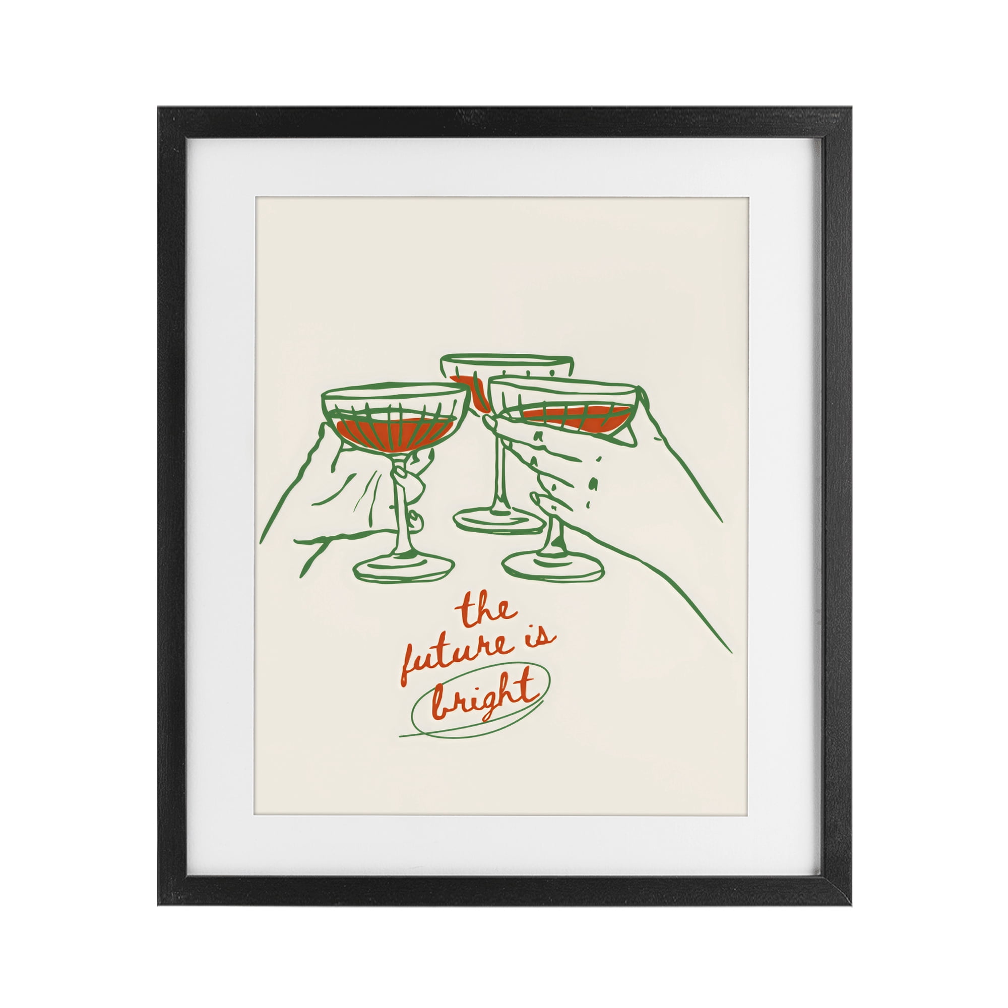 Stupell Industries The Future Is Bright Toast Black Framed Print Under Glass, design by The Prints Vibe