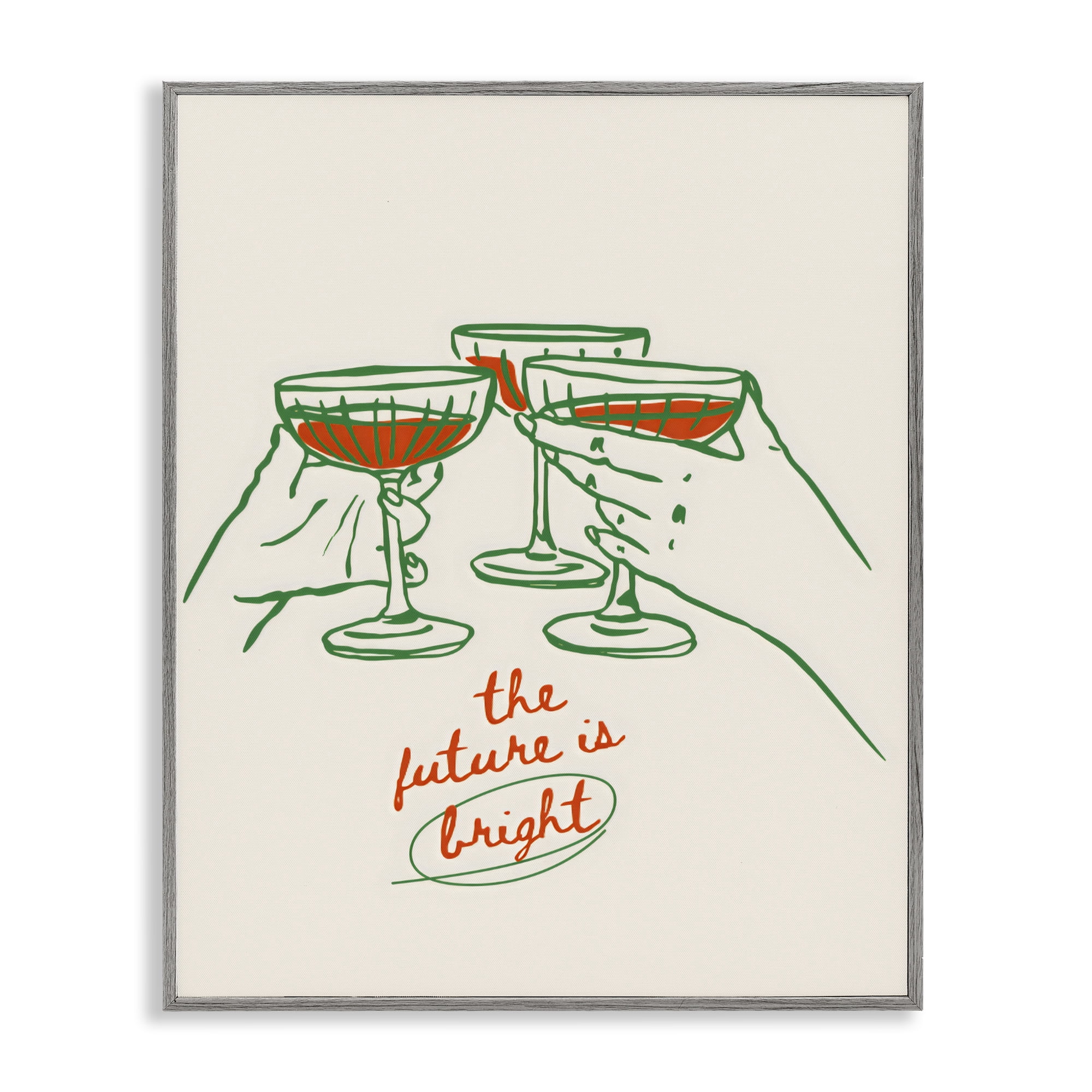 Stupell Industries The Future Is Bright Toast Gray Framed Giclee Art, design by The Prints Vibe