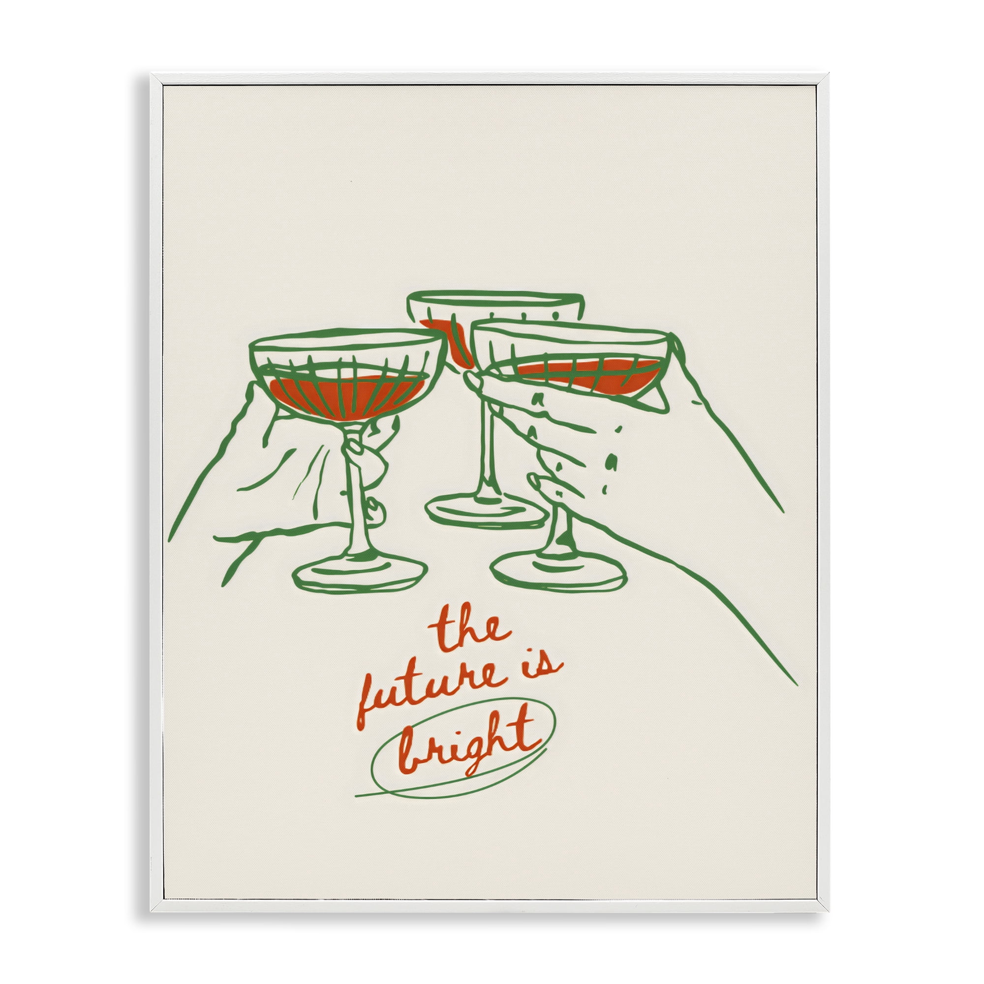 Stupell Industries The Future Is Bright Toast White Framed Giclee Art, design by The Prints Vibe