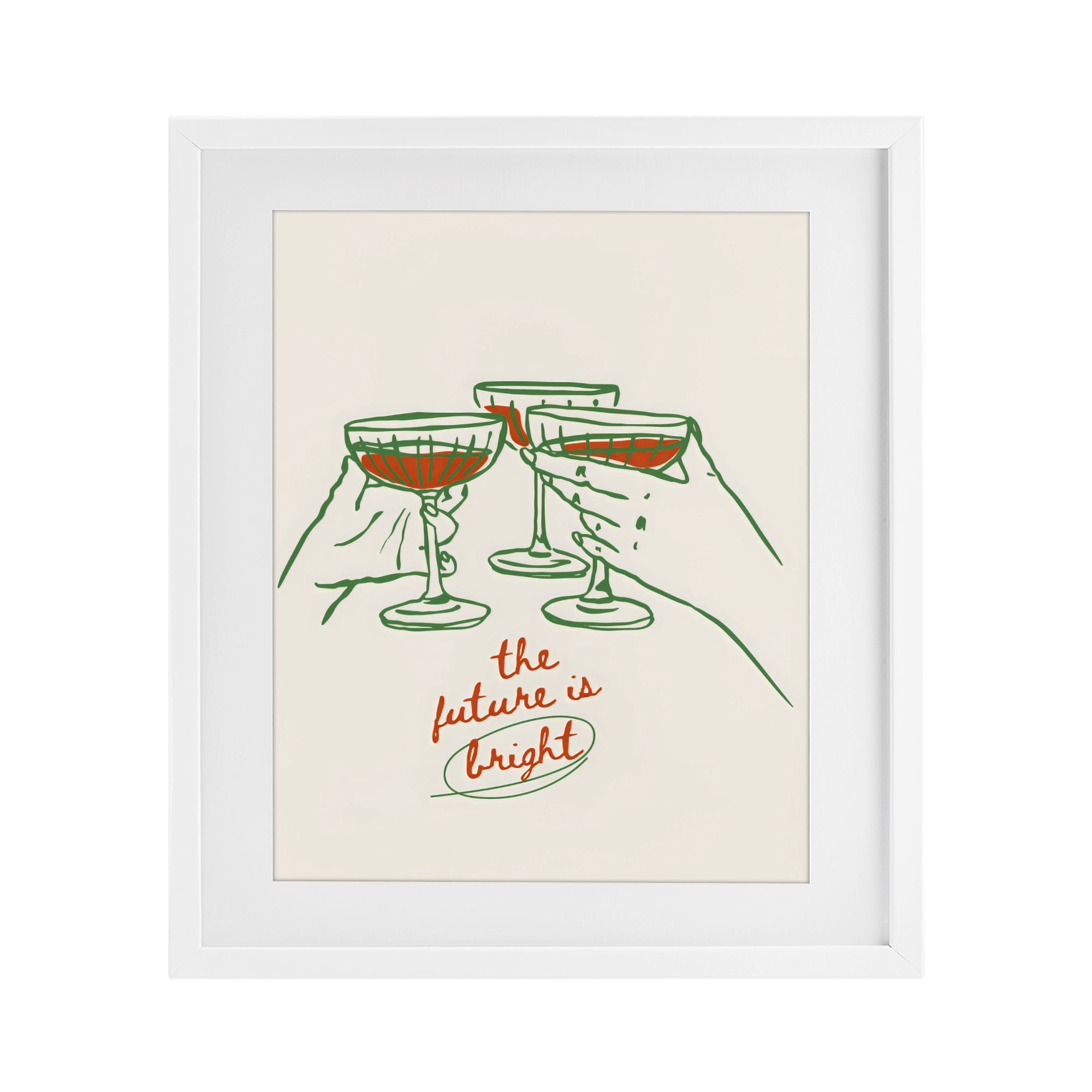 Stupell Industries The Future Is Bright Toast White Framed Print Under Glass, design by The Prints Vibe