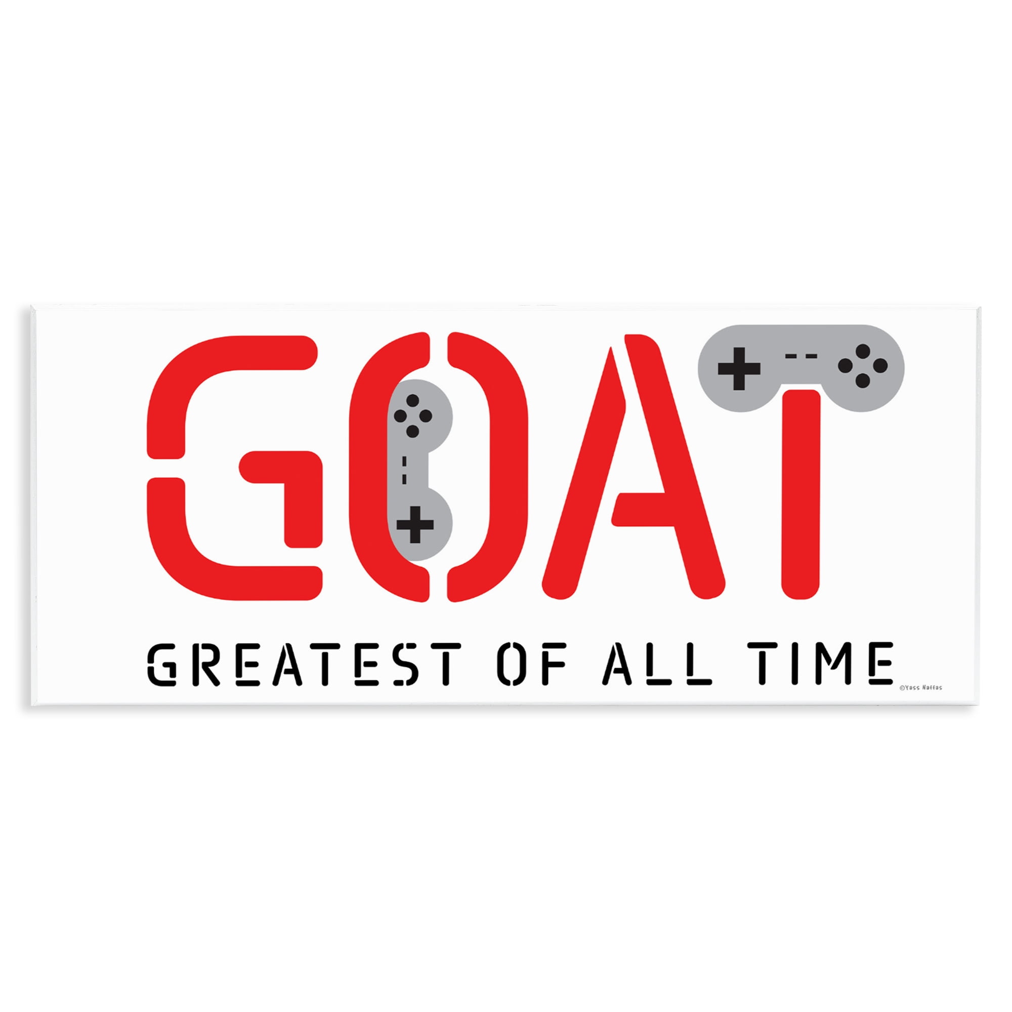 Stupell Industries The GOAT Gamer Wall Plaque Art, design by Yass Naffas Designs