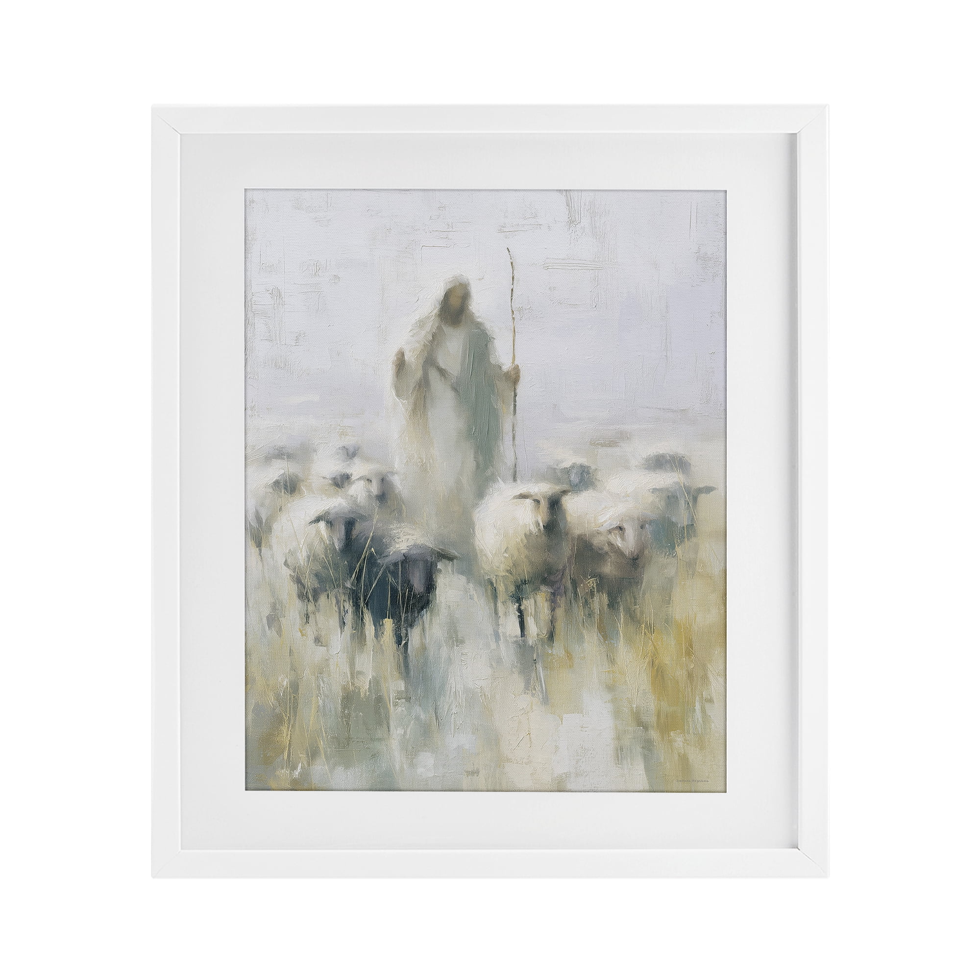 Stupell Industries The Gentle Guide Shepherd White Framed Print Under Glass, design by Svetlana Aleynikova