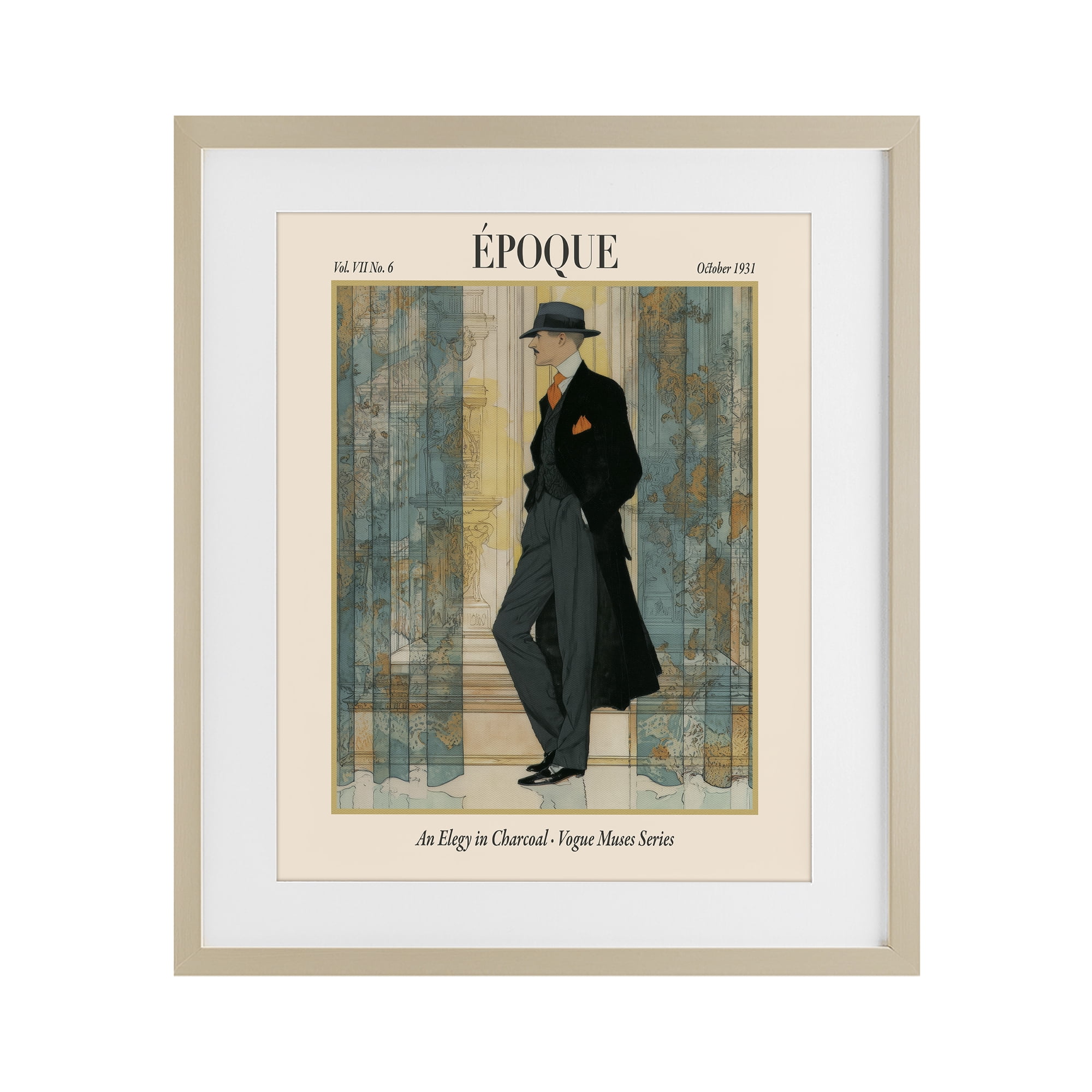 Stupell Industries The Gentleman Magazine Birch Framed Print Under Glass, design by A Barefoot Stylist