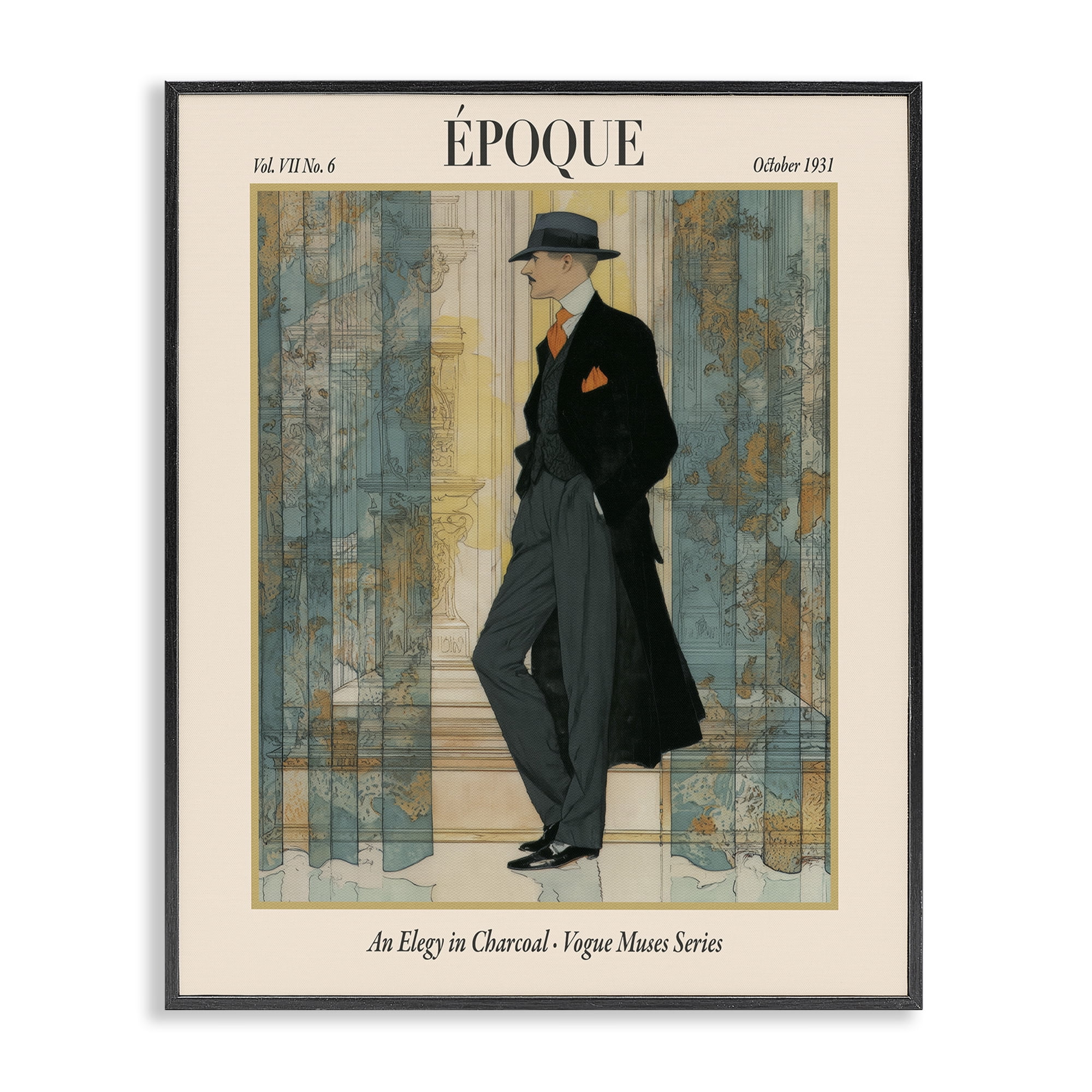 Stupell Industries The Gentleman Magazine Black Framed Giclee Art, design by A Barefoot Stylist