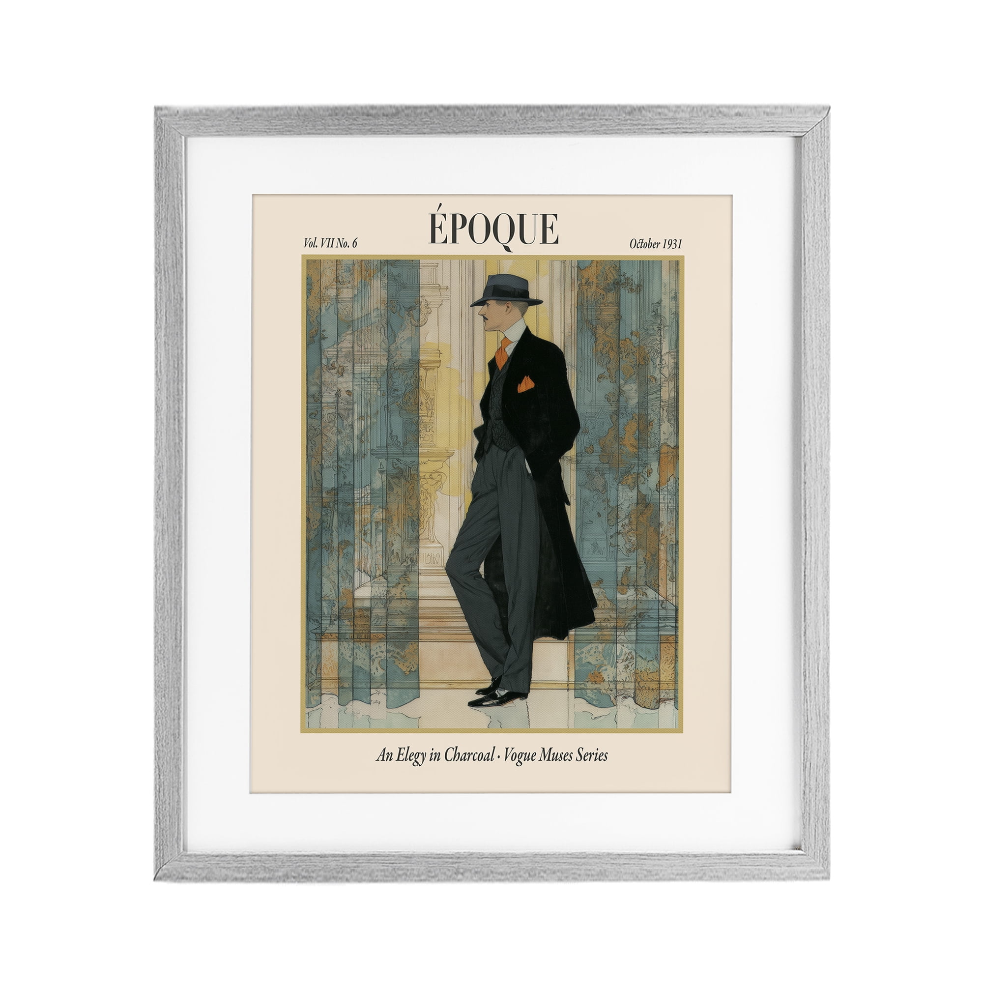 Stupell Industries The Gentleman Magazine Gray Framed Print Under Glass, design by A Barefoot Stylist