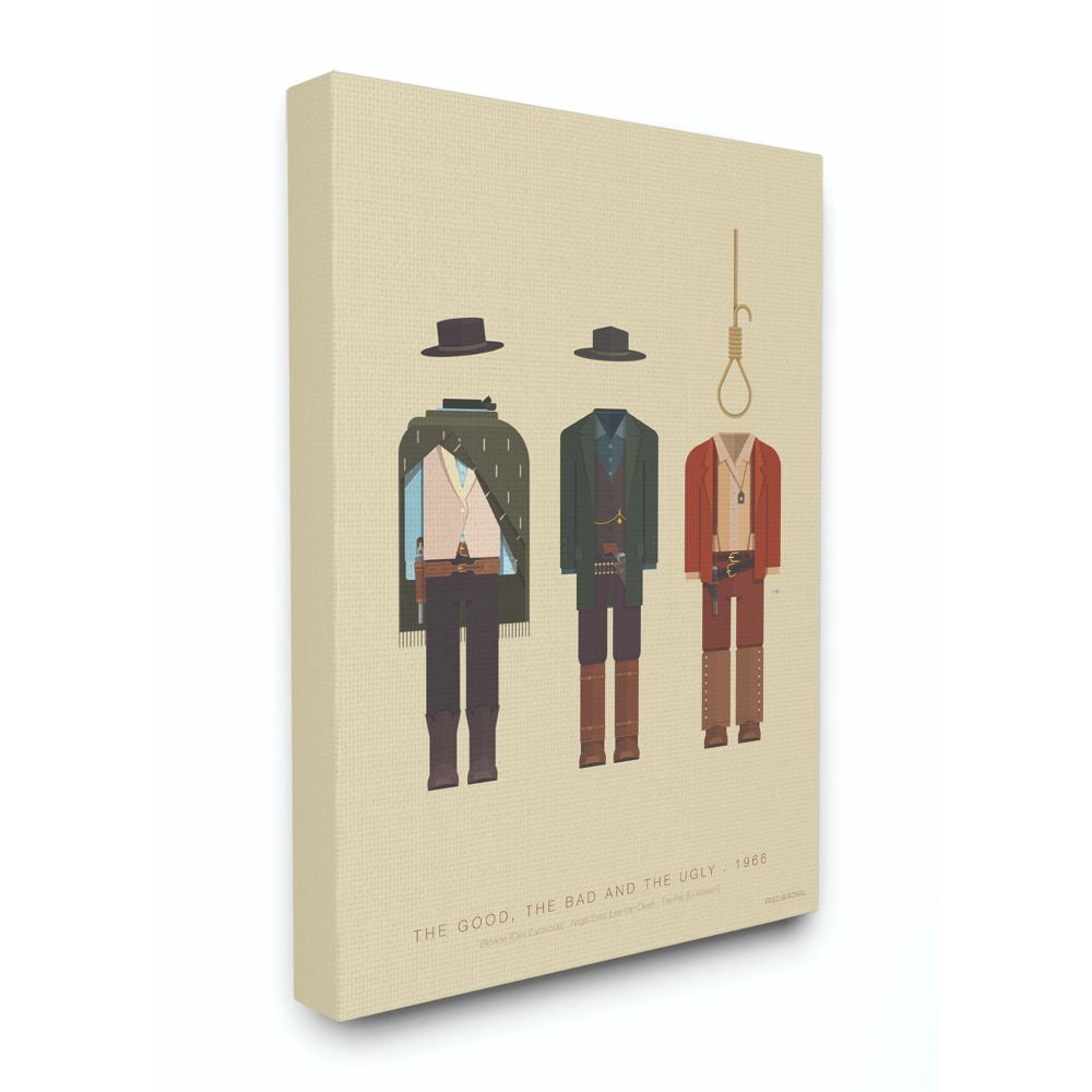 Stupell Industries The Good, Bad And Ugly Famous People Characters Fashion Design Canvas Wall Art by Fred Birchal
