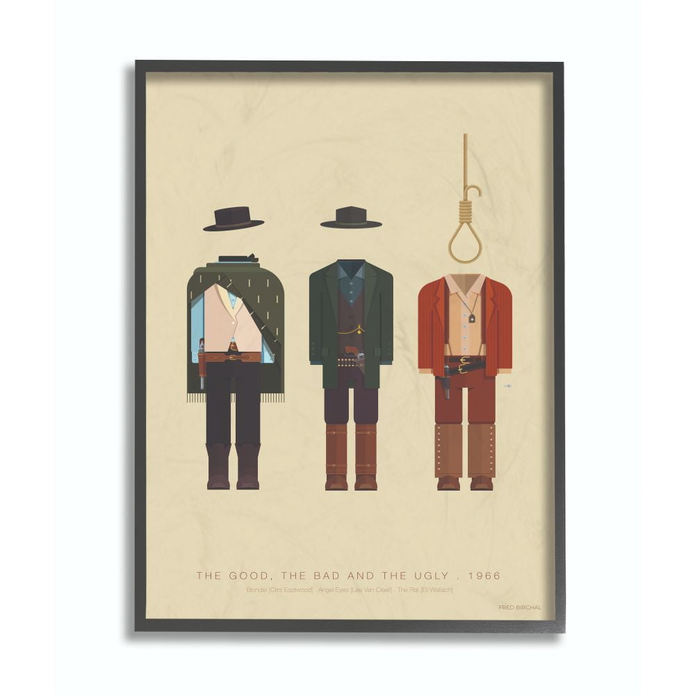 Stupell Industries The Good, Bad And Ugly Famous People Characters Fashion Design Framed Wall Art by Fred Birchal
