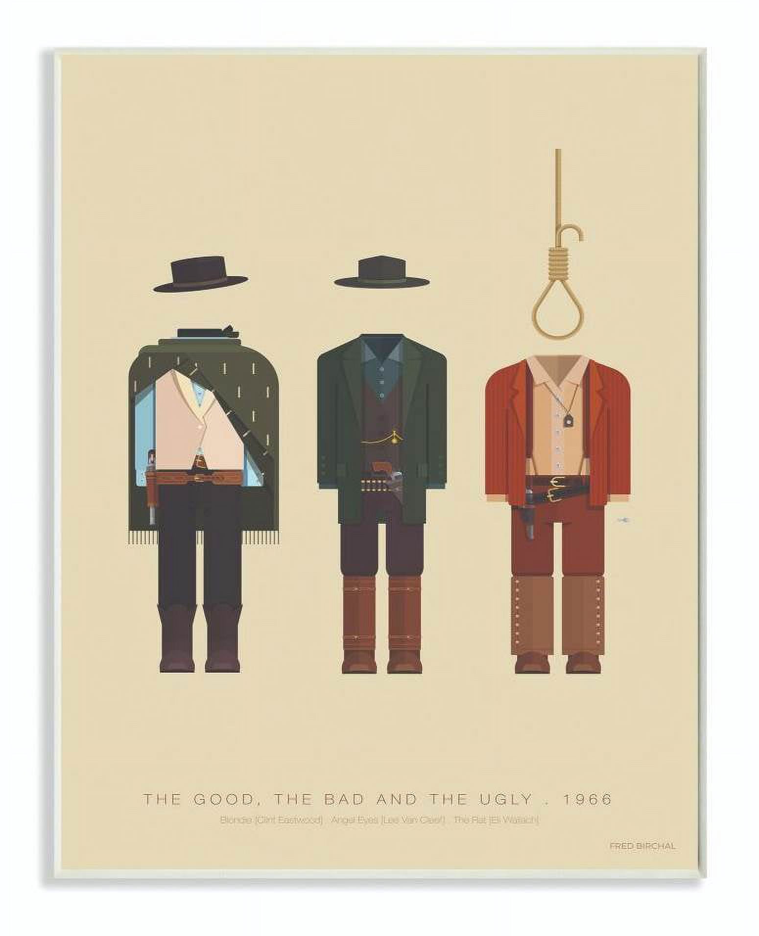 Stupell Industries The Good, Bad And Ugly Famous People Characters Fashion Design Wall Plaque by Fred Birchal