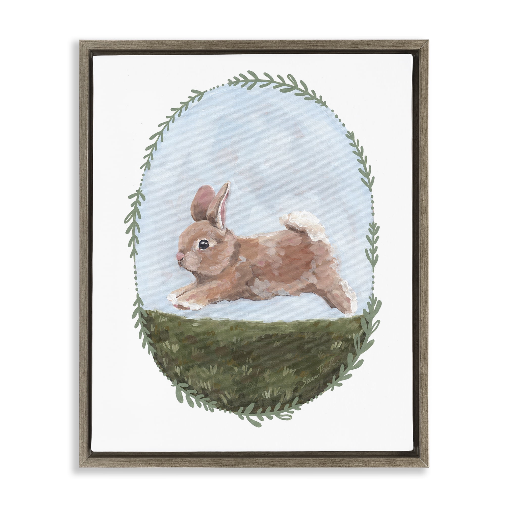 Stupell Industries The Goodness of Spring Brown Framed Floater Canvas Wall Art, design by Sara Baker