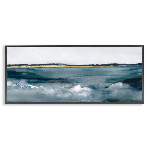 Stupell Industries The Great Beyond Seascape Black Framed Giclee Art design by Jacob Q, 13 x 30