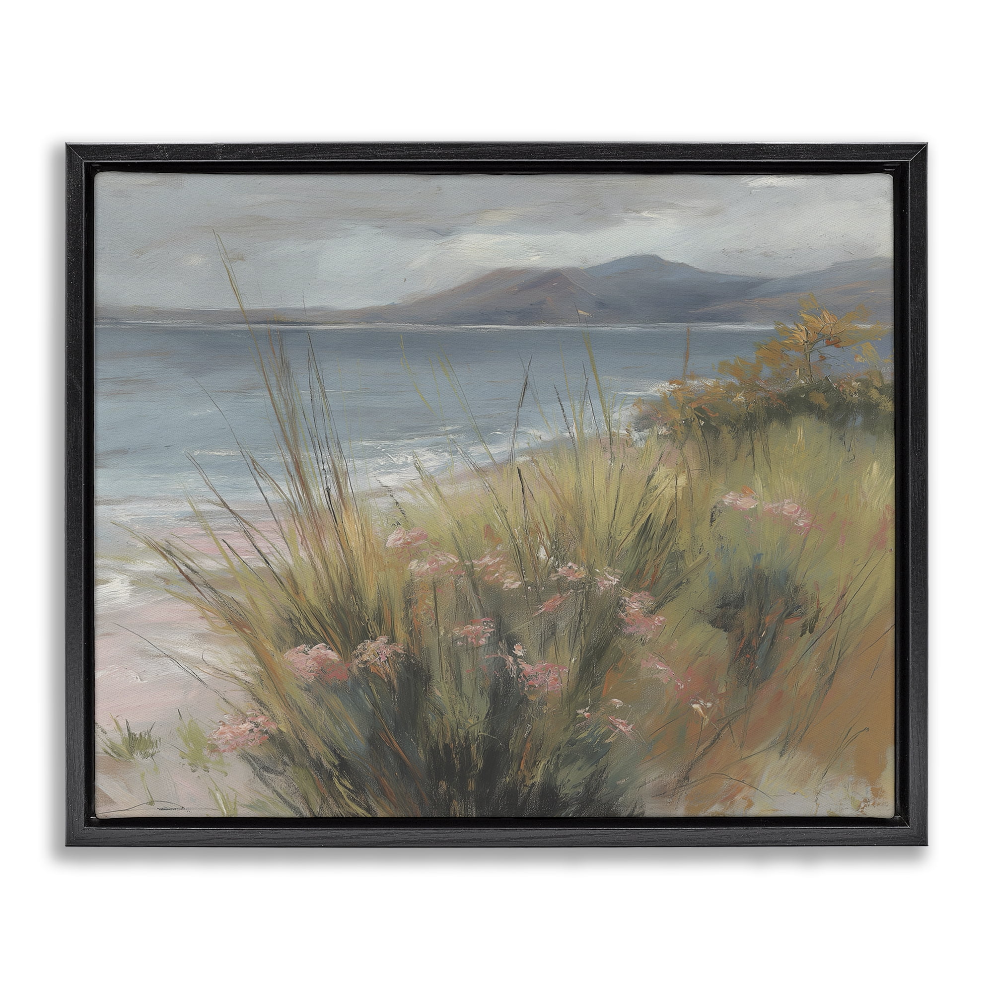 Stupell Industries The Green Valley Beach Black Framed Floater Canvas Wall Art, design by Svetlana Aleynikova
