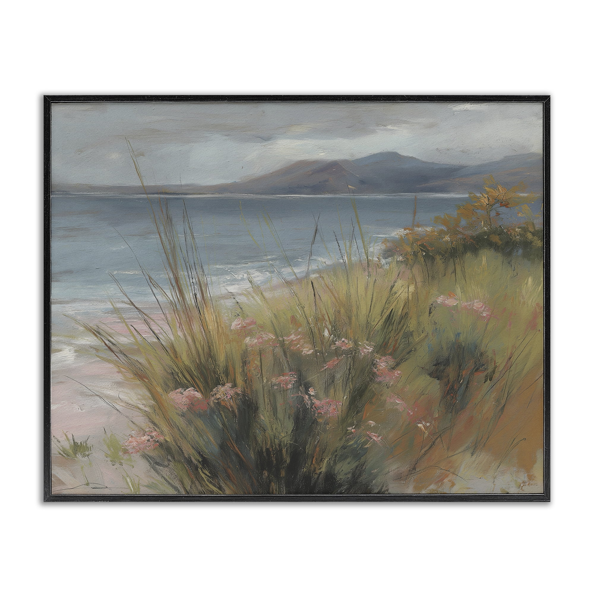 Stupell Industries The Green Valley Beach Black Framed Giclee Art, design by Svetlana Aleynikova